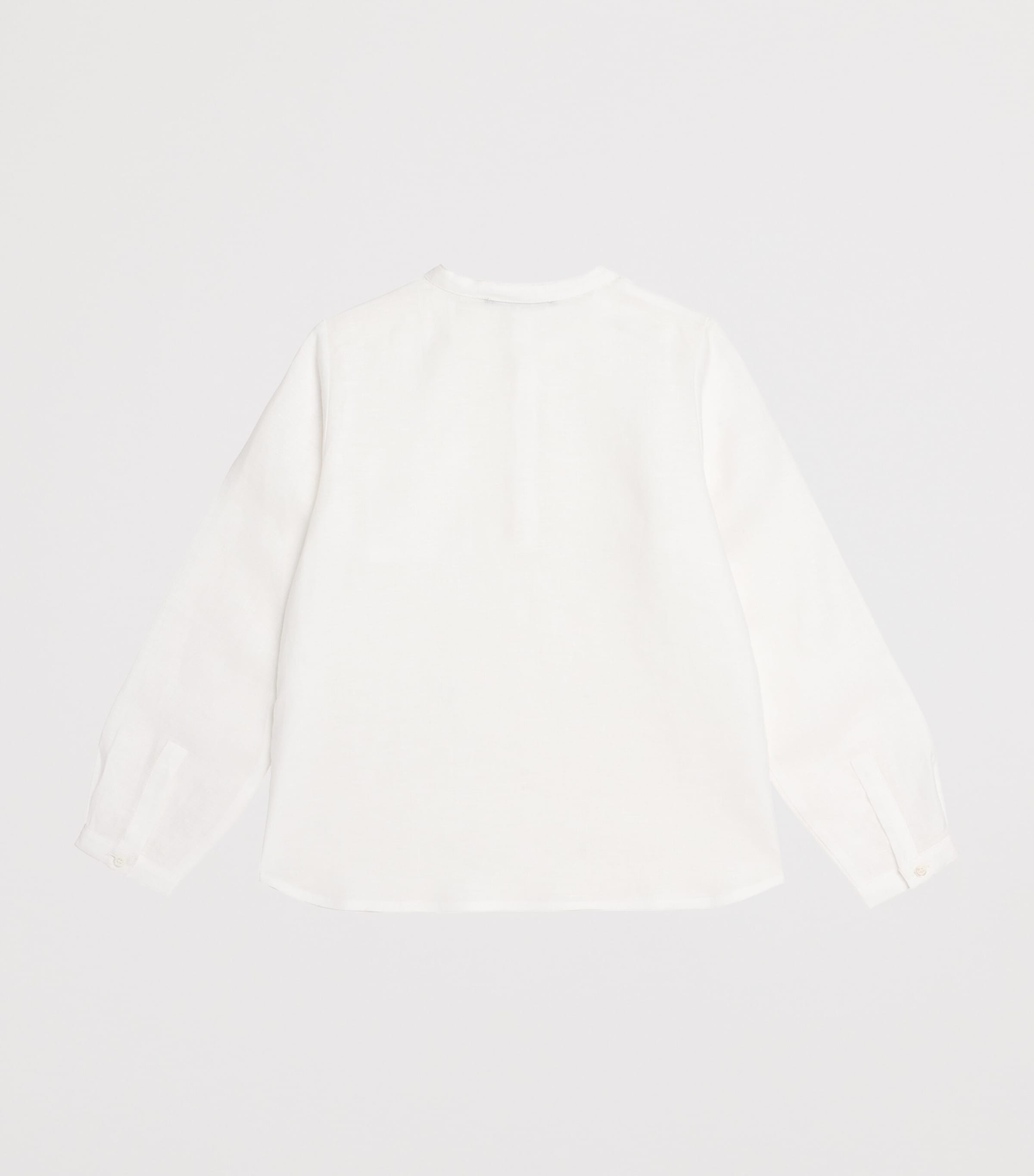 Linen Collarless Shirt (14 Years) BLANC LAIT Image 2