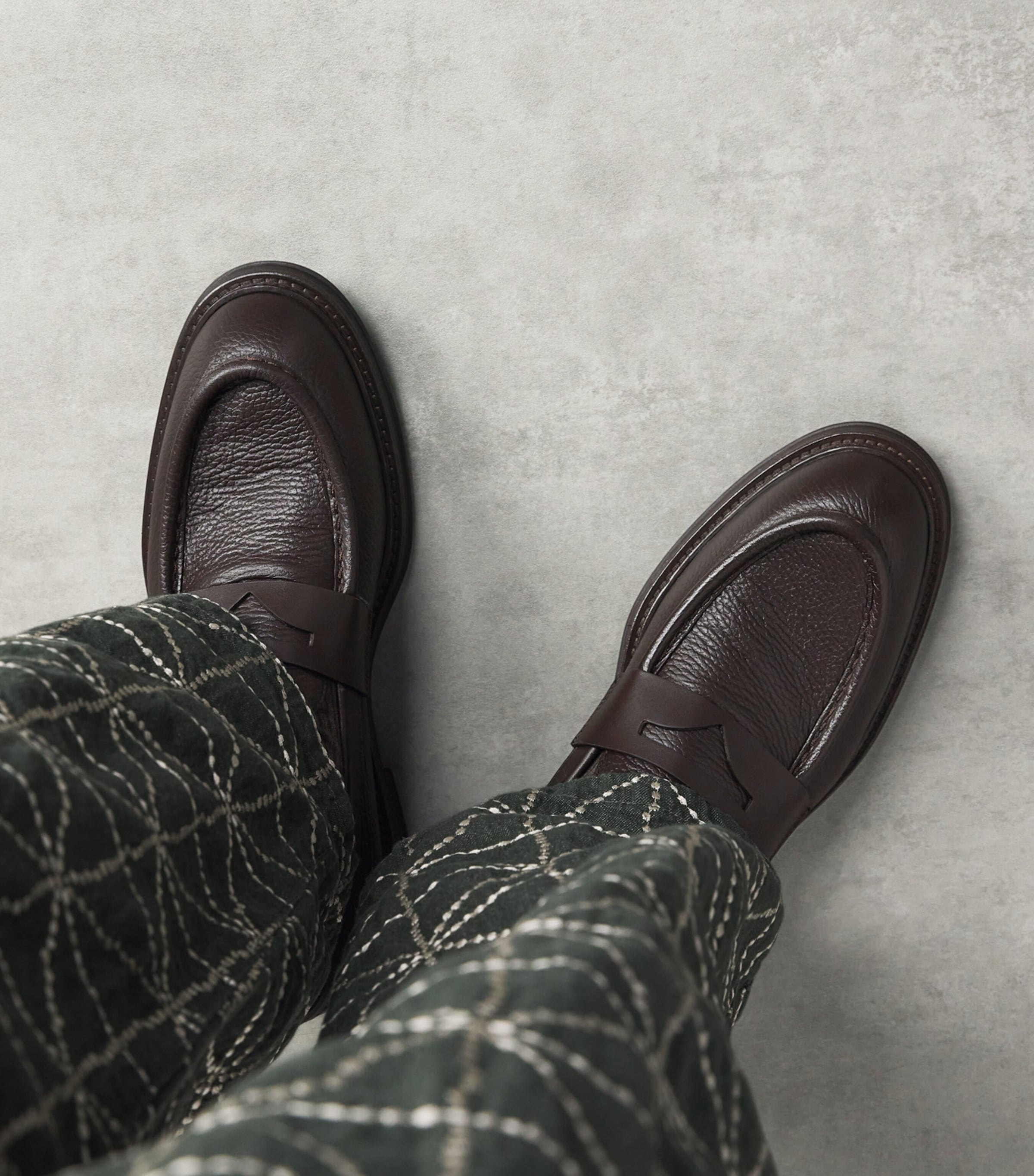 Grained Leather Loafers U8130 Image 2