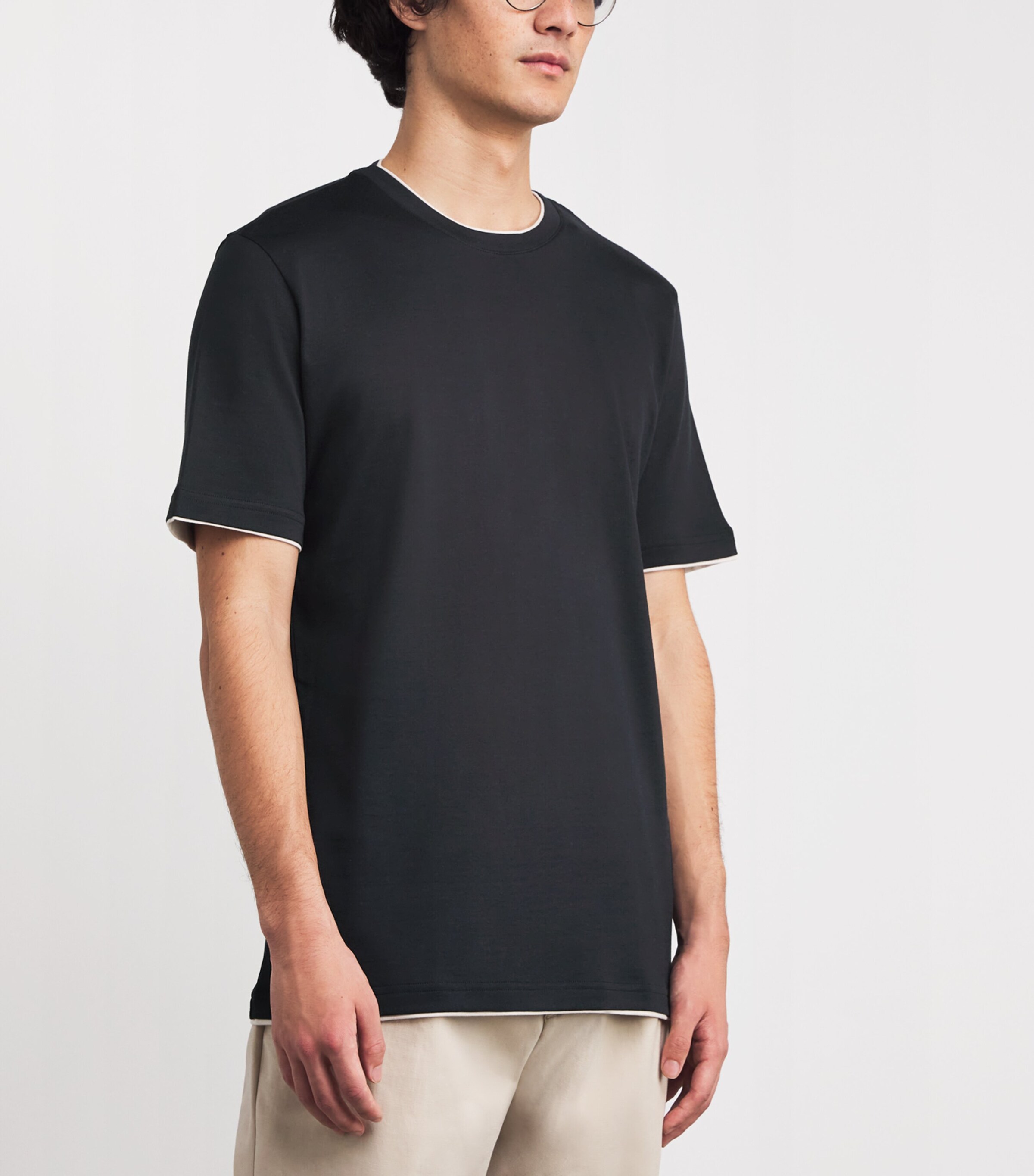 Cotton T-Shirt NERO E SABBIA Image 3