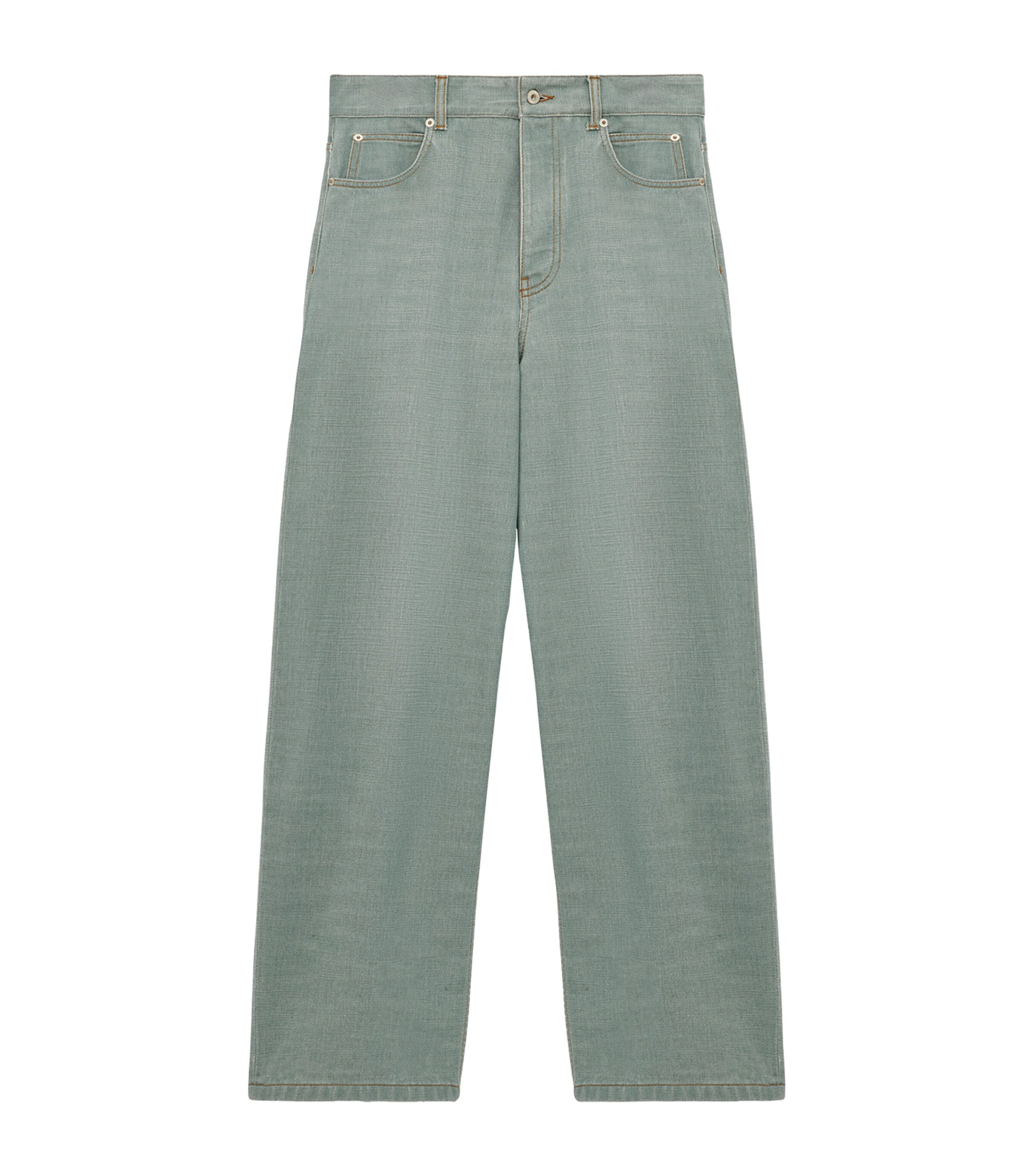 Wide-Leg Jeans KHAKI GREEN Image 1