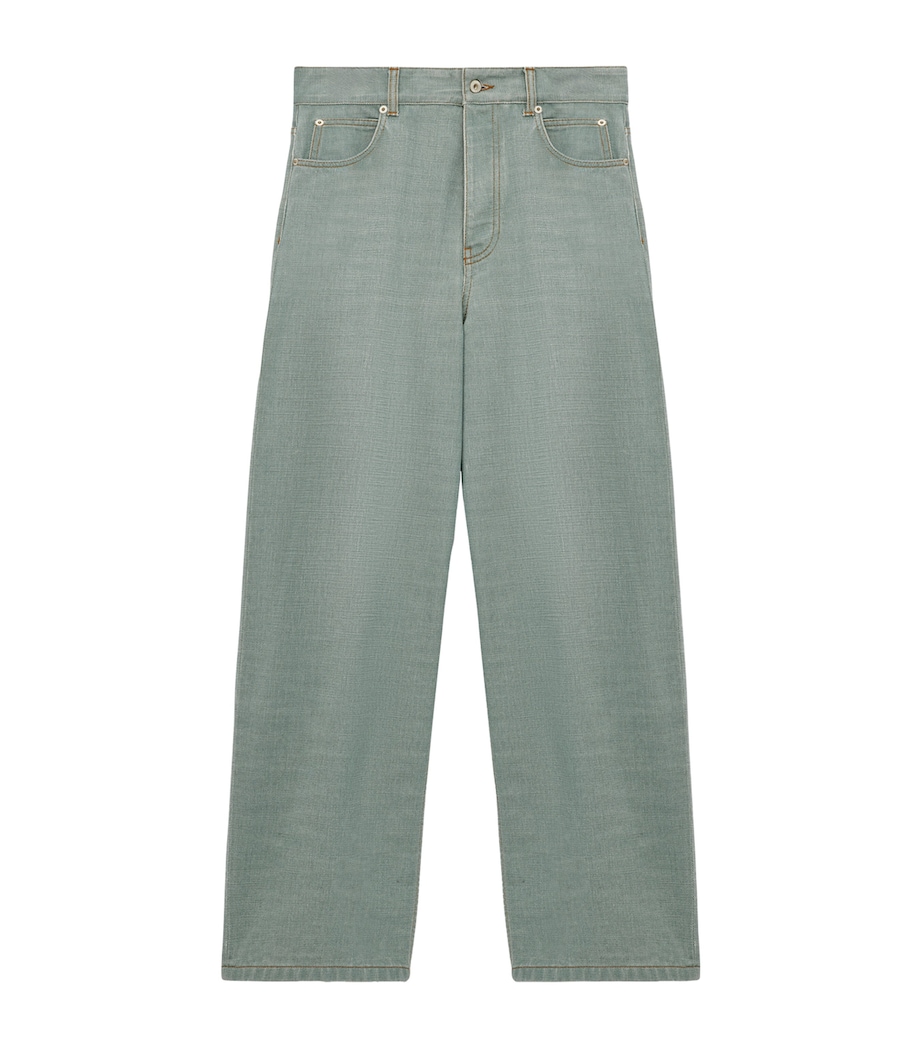 Wide-Leg Jeans KHAKI GREEN Image 1