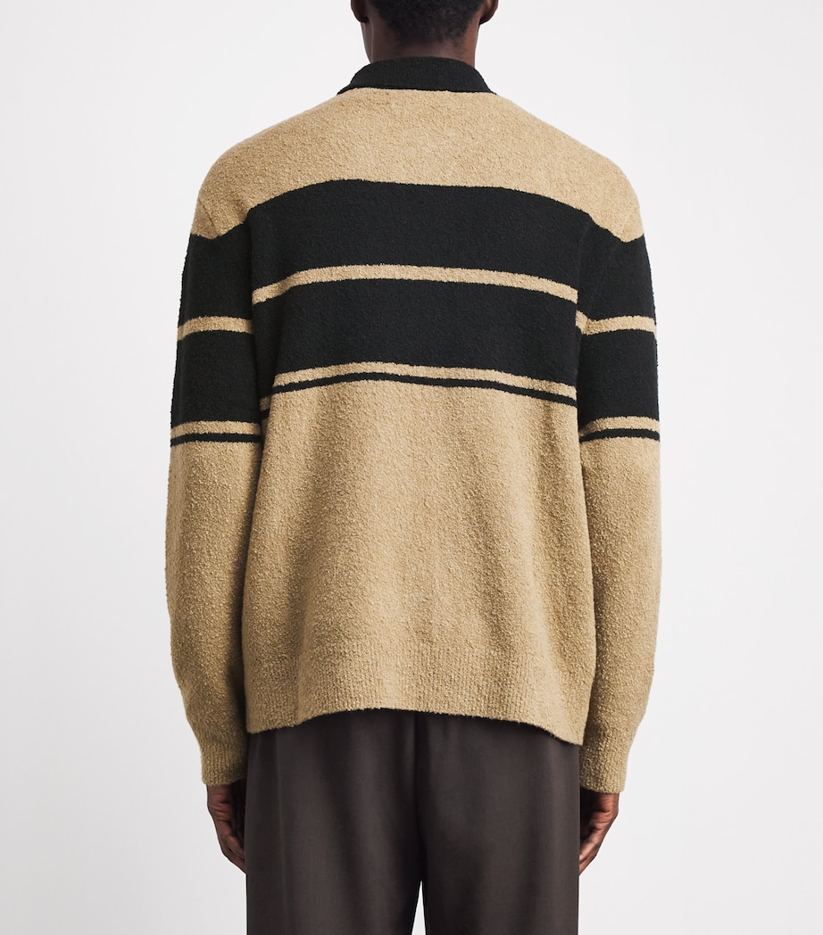 Samsøe Samsøe Mens Stripe Sanino Quarter-Zip Sweater Washed Black St. Image 5