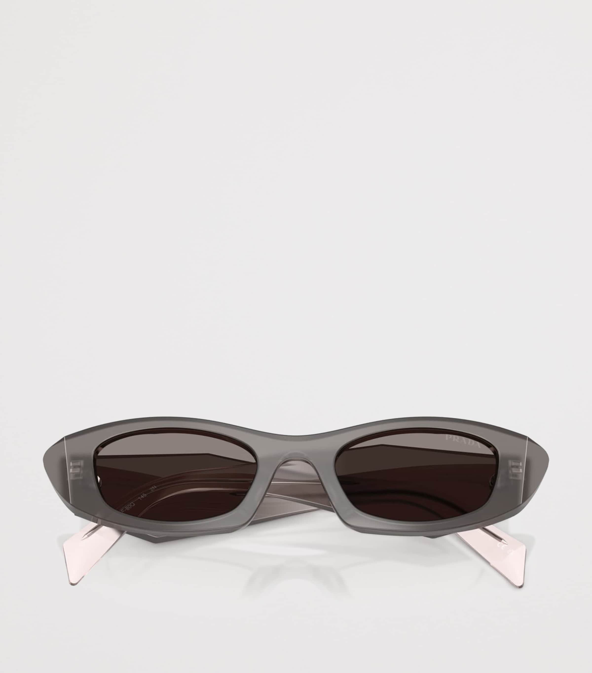 Prada Acetate Oval Sunglasses Grey Image 5