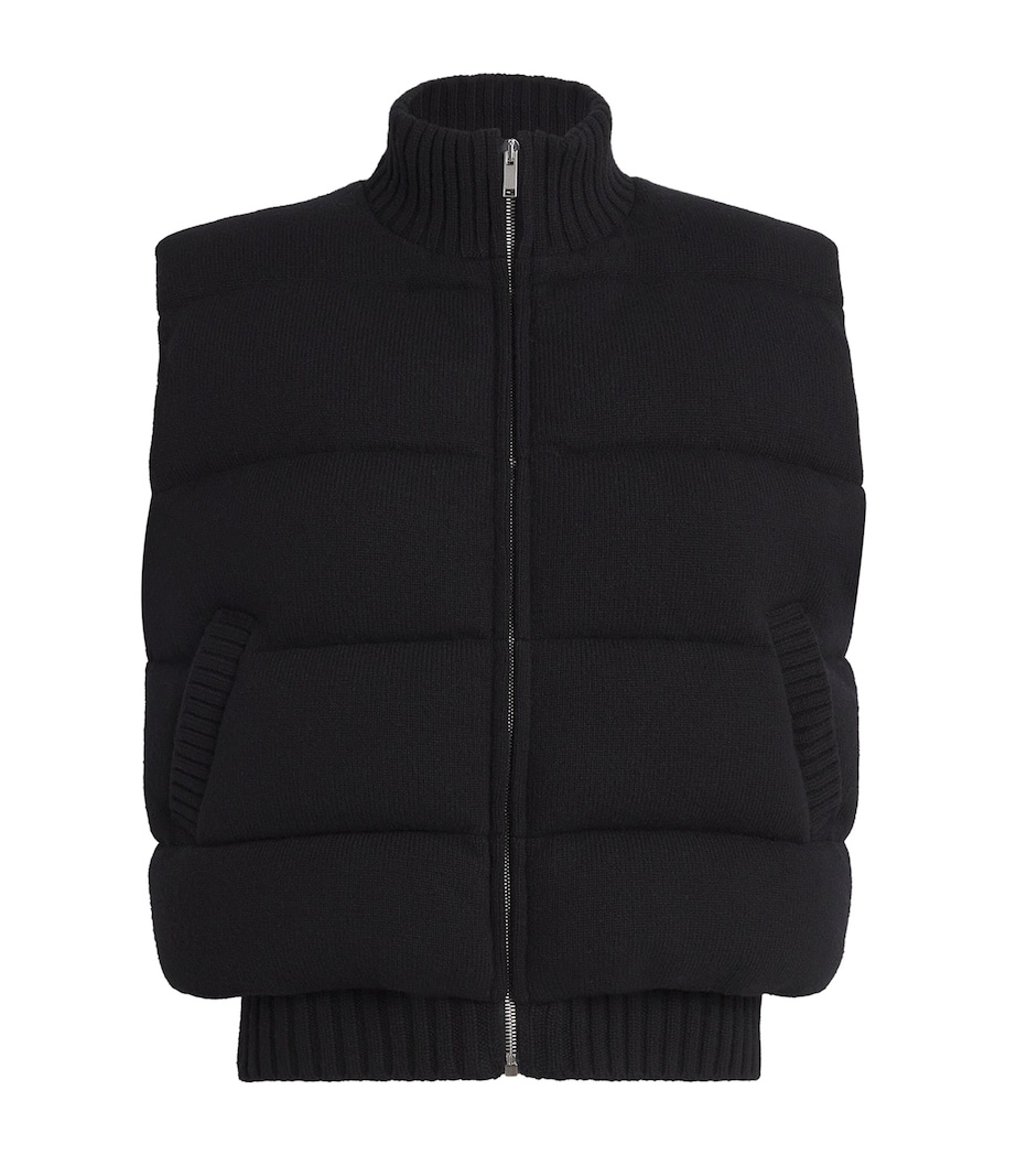 Merino Wool Down Puffer Gilet BLACK Image 1