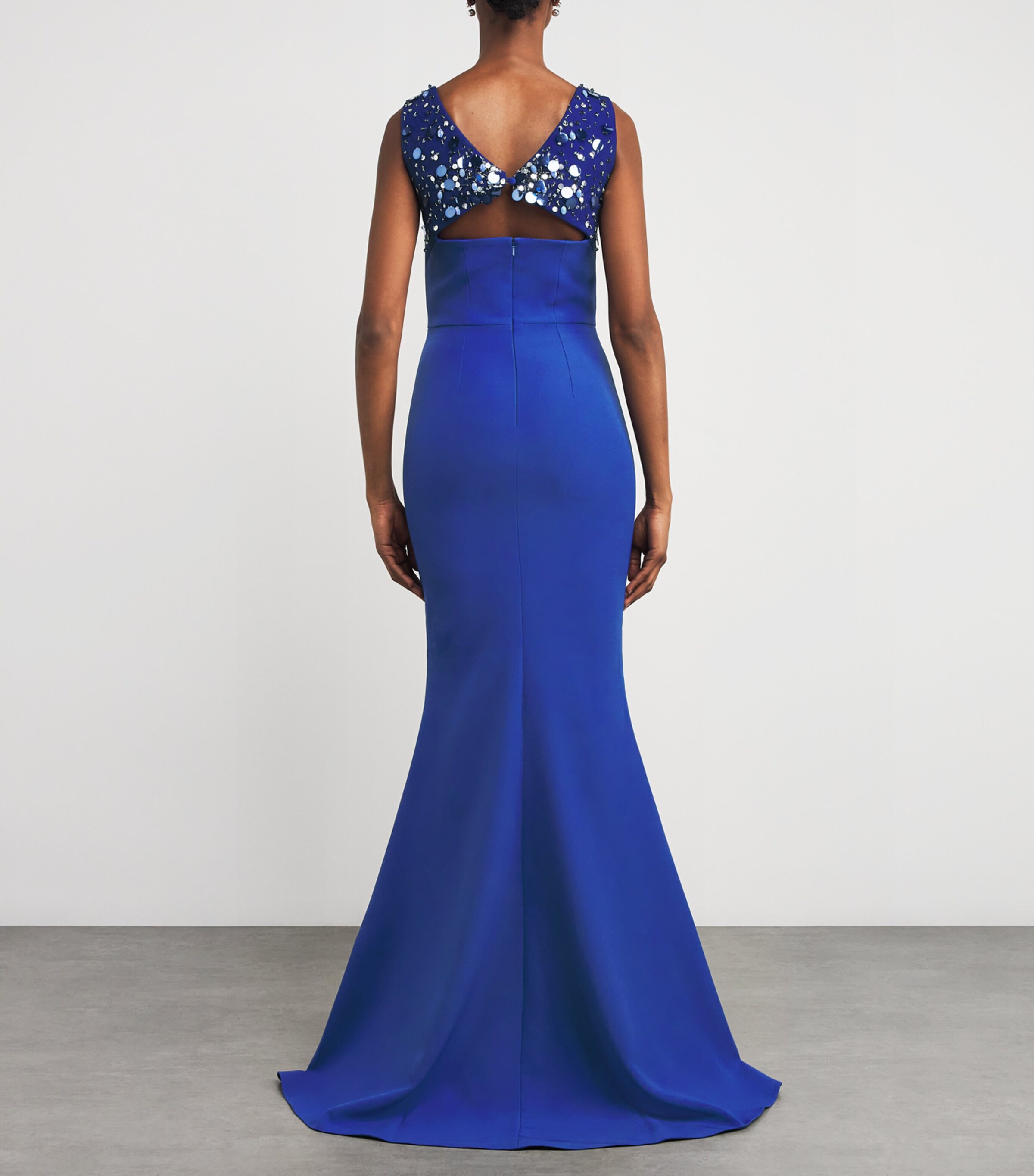 Safiyaa Womens Embellished Melina Gown Skiathos Blue Image 3