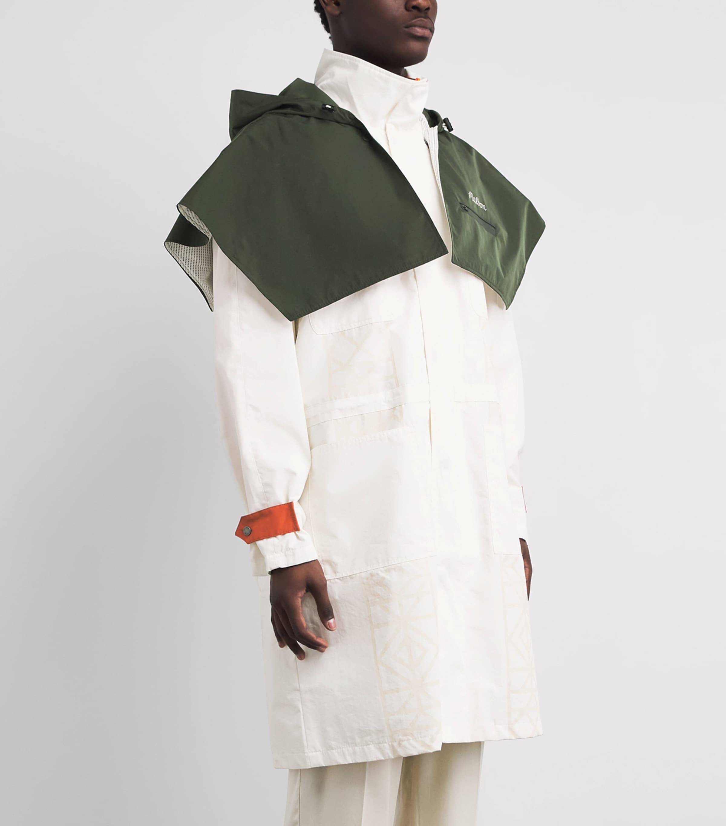 Malbon Mens Printed Grove Trench Coat Cream Image 4