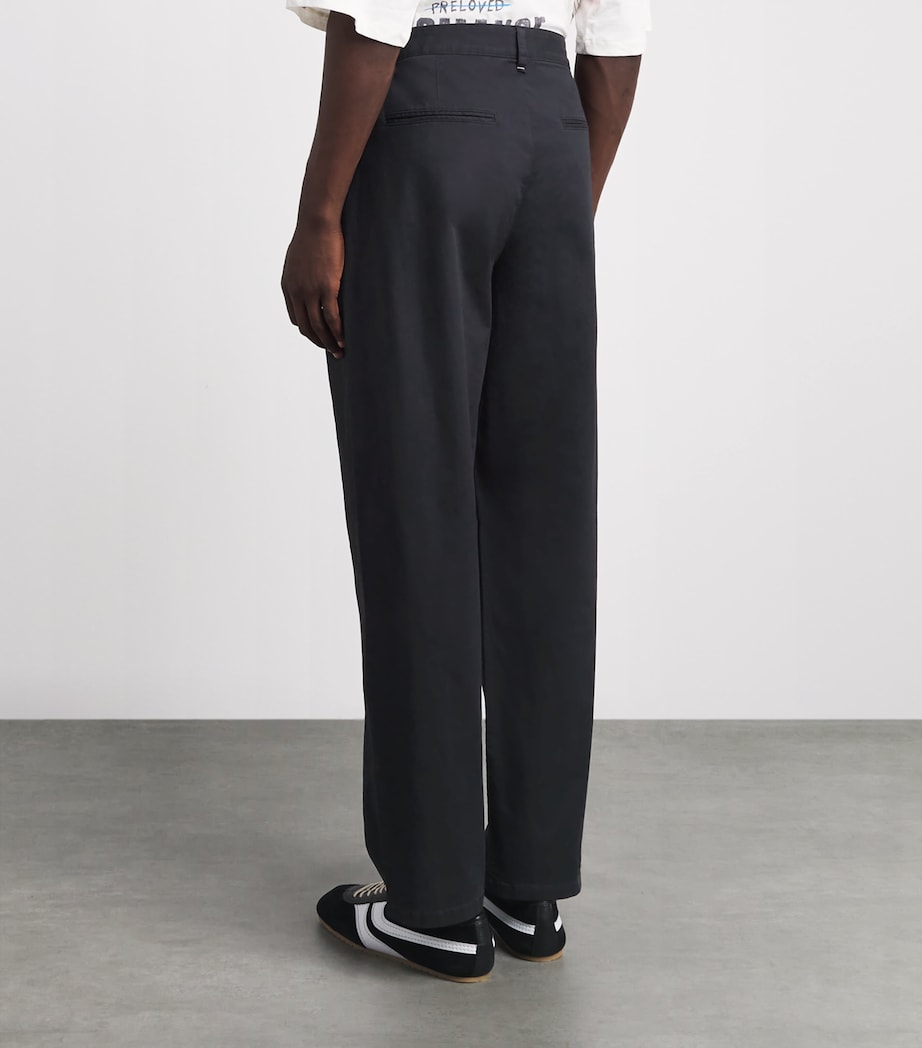 Rag & Bone Mens Cotton Pleated Baggy Chinos Black Image 5