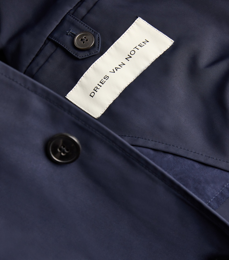 DRIES VAN NOTEN Mens Oversized Rinley Overcoat Navy Image 5