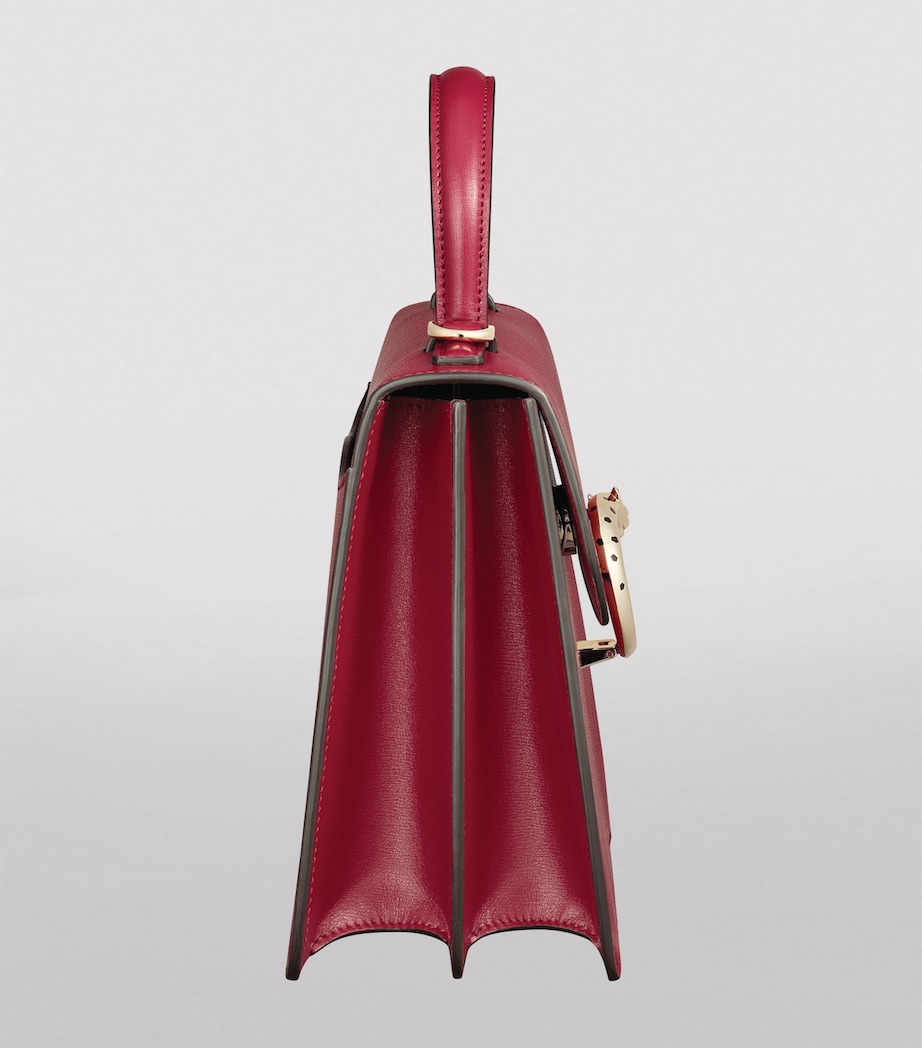 Leather Panthère De Cartier Top-Handle Bag CHERRY RED Image 3