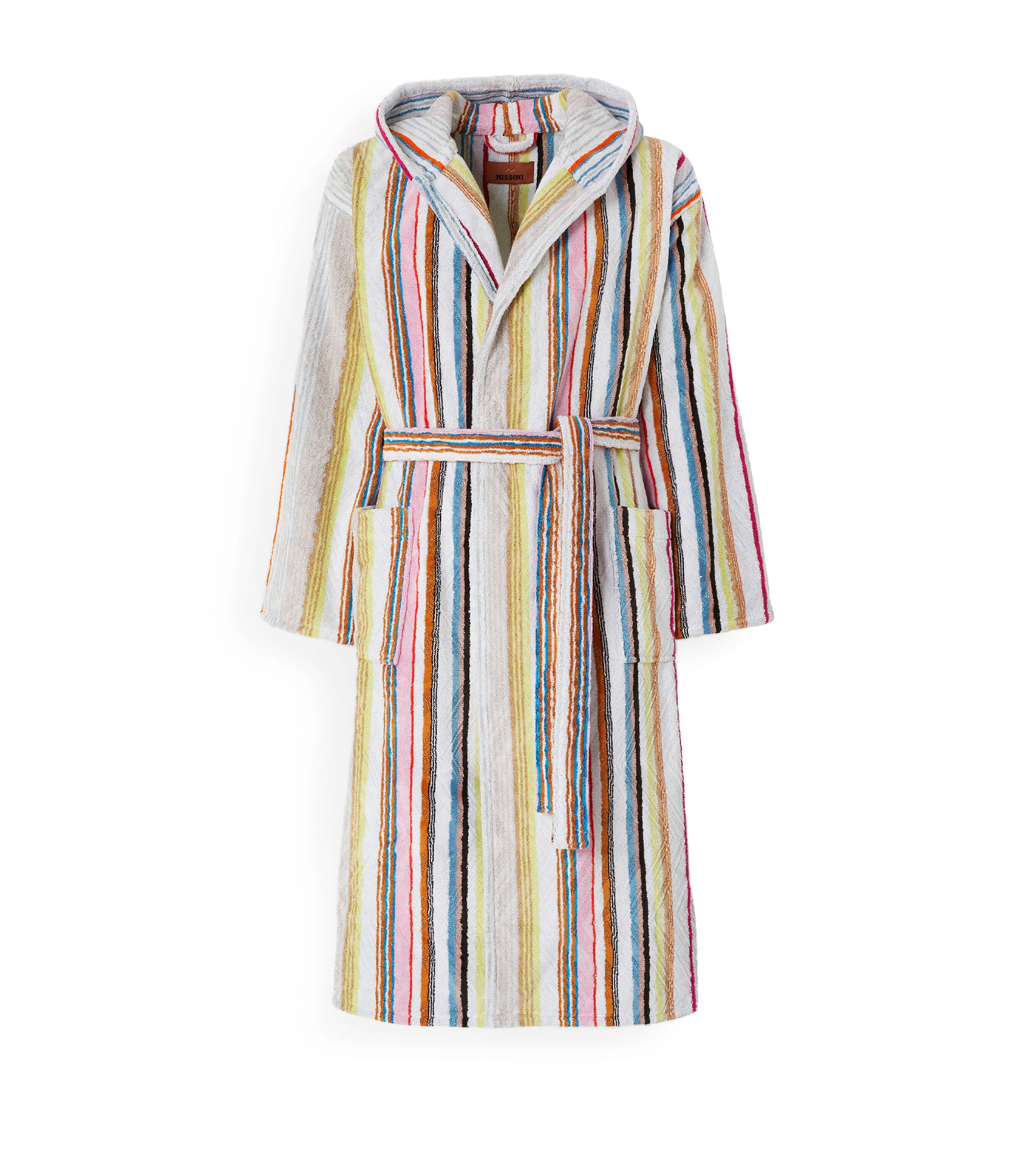 Missoni Towelling Striped Moonshadow Robe In Multi