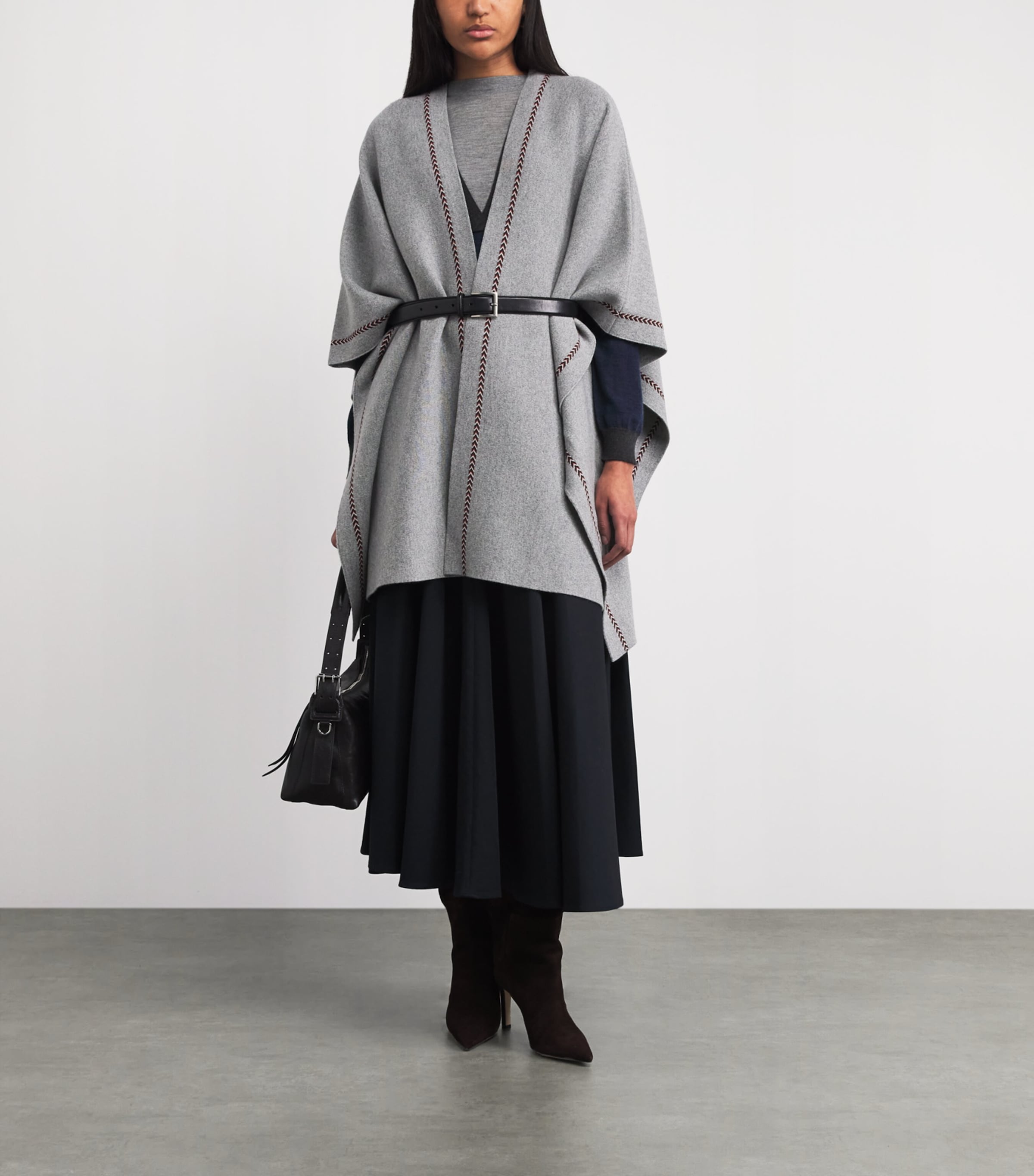 Cashmere Kawk Poncho Q25974 LIGHT GREY Image 2