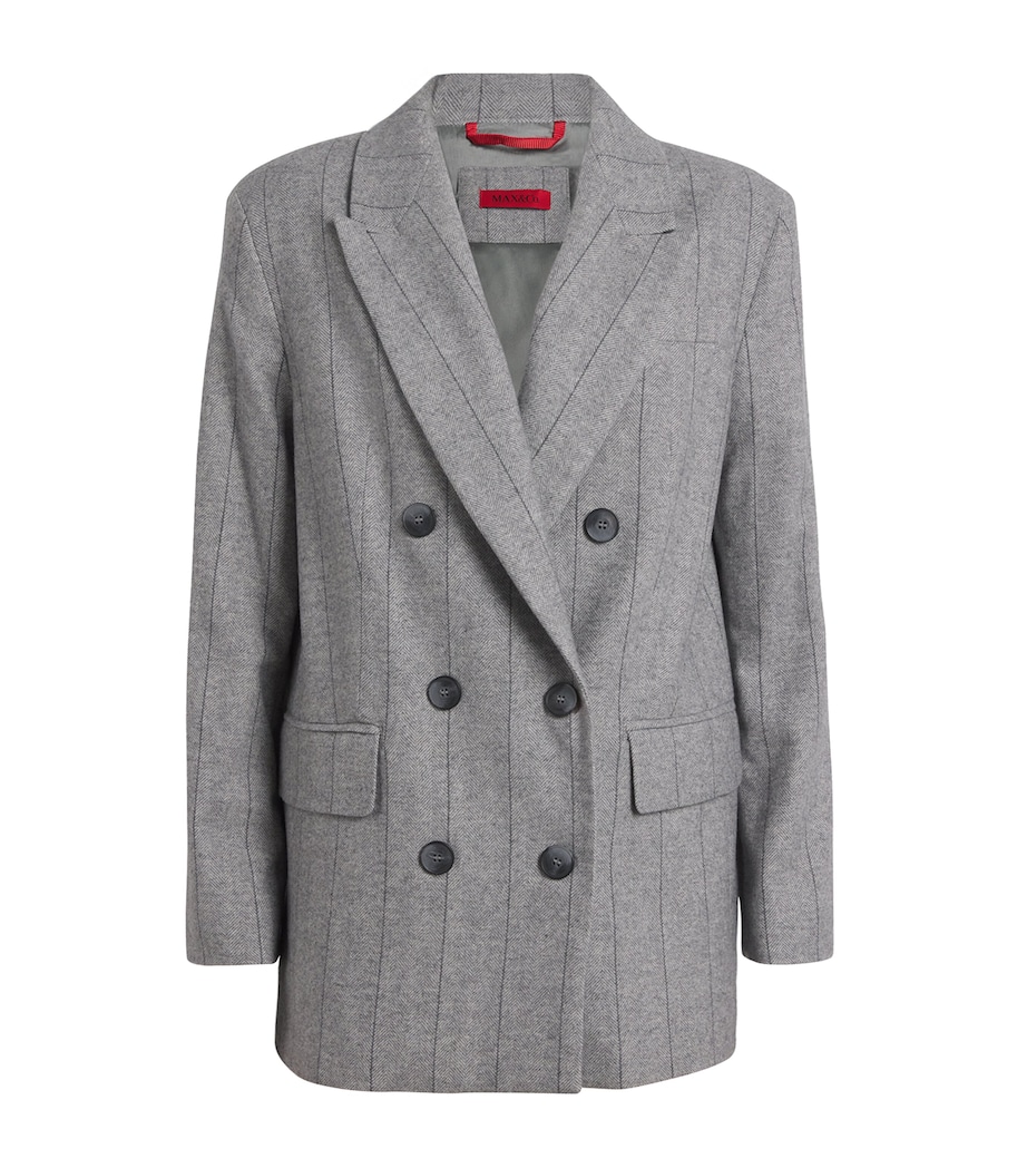 Wool-Blend Double-Breasted Blazer GREY Image 1