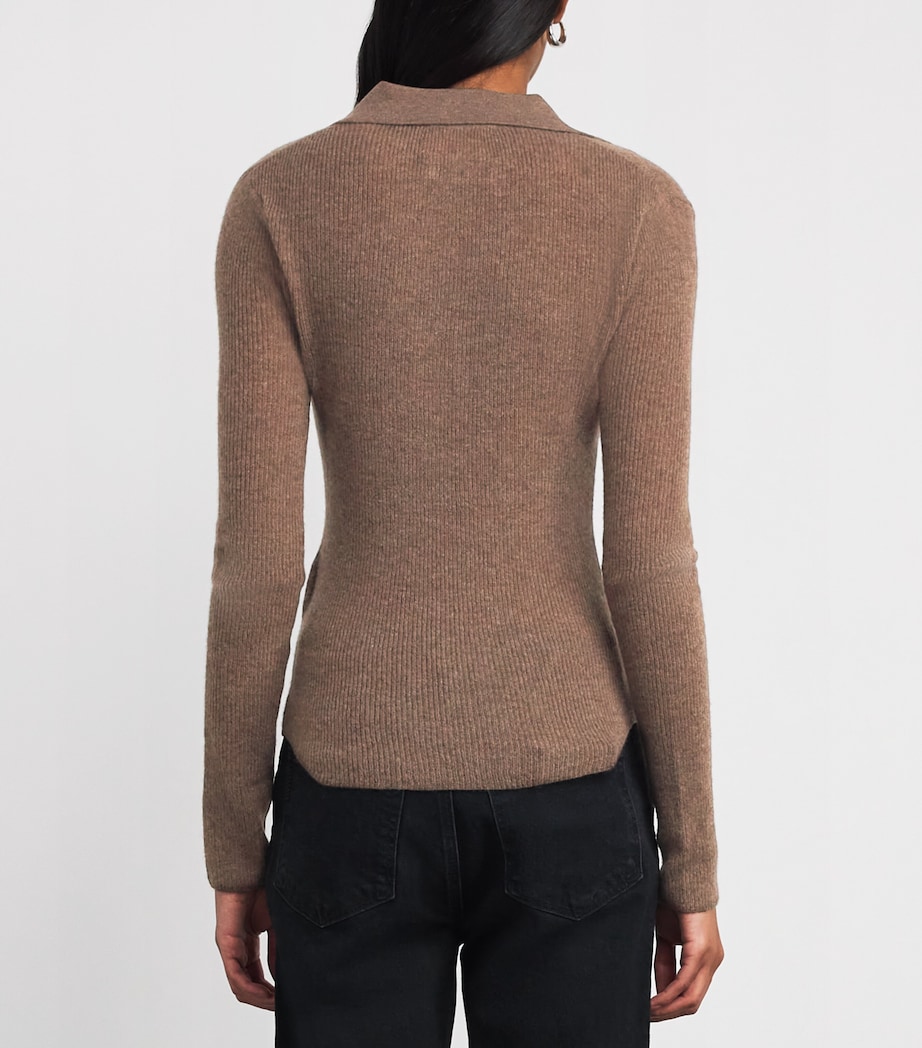 Wool-Cashmere Simone Polo Sweater 5131 MSHRM Image 4