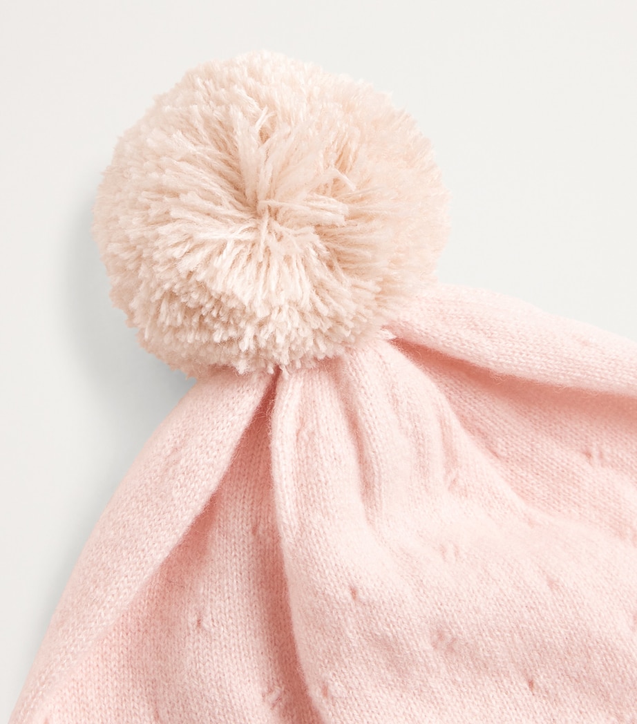 Cashmere Pointelle Beanie (0-24 Months) PINK Image 3