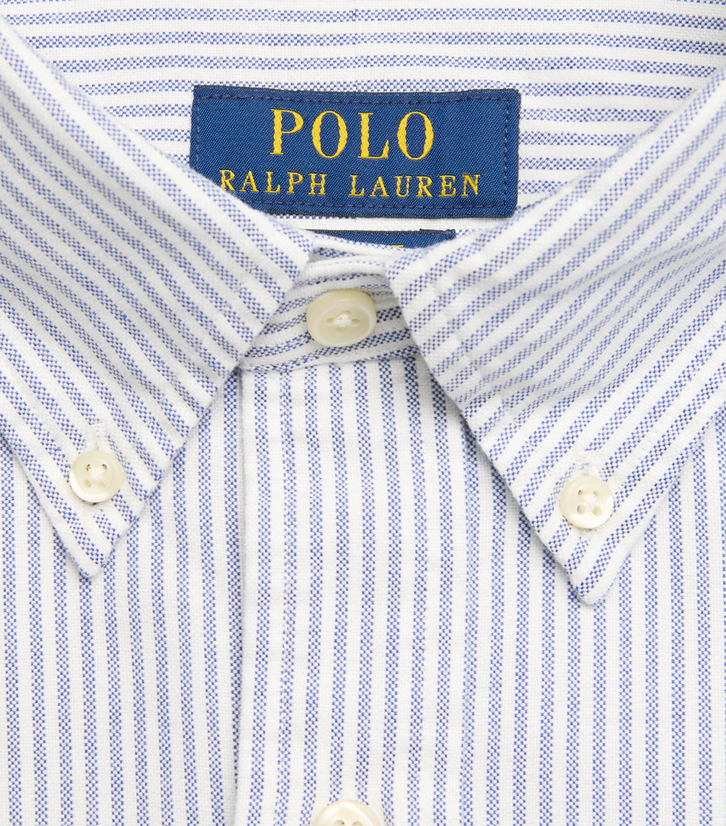 Polo Ralph Lauren Mens Cotton Stripe Shirt Navy White Image 6