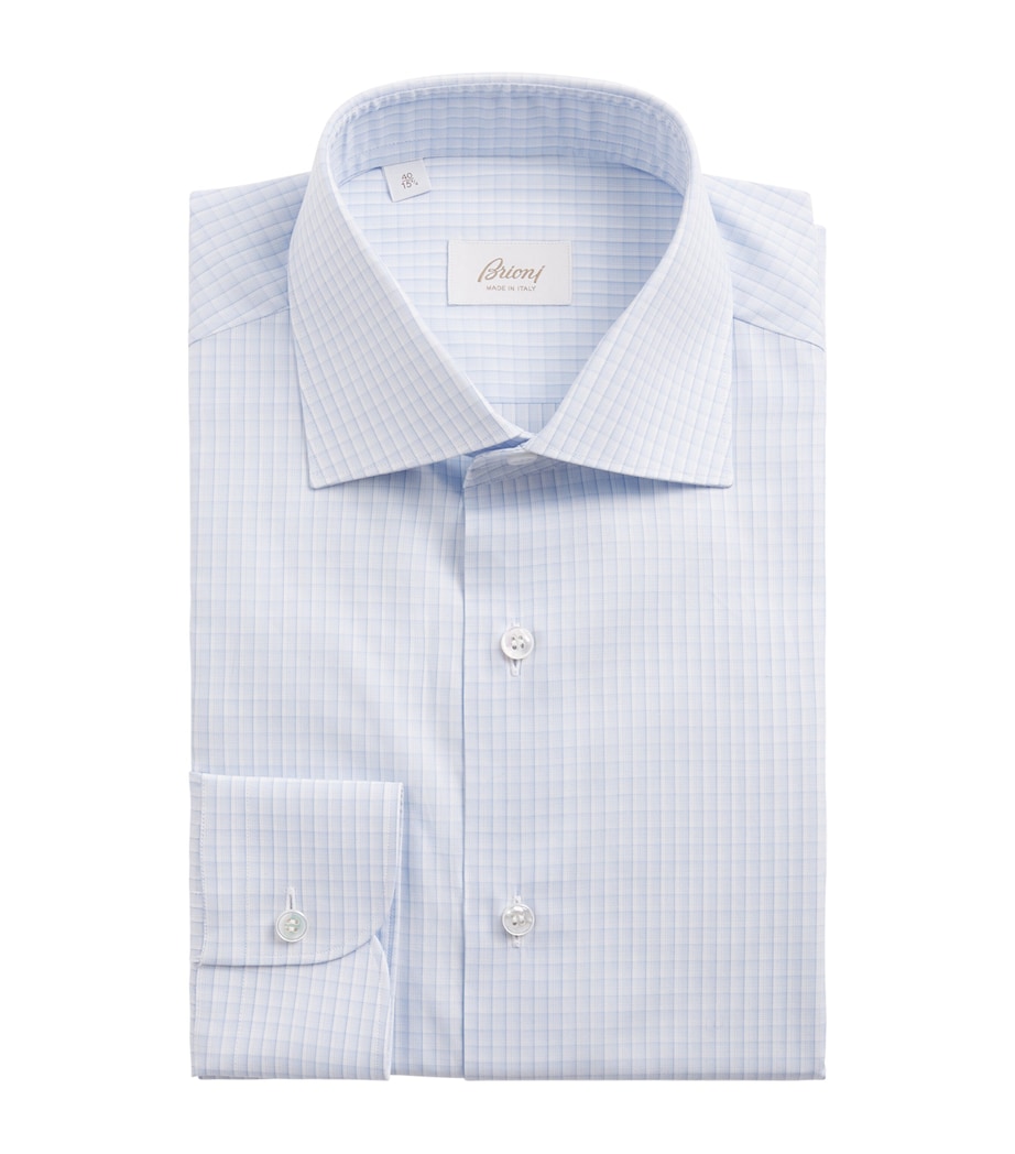 Brioni Mens Cotton Check Shirt Image 1