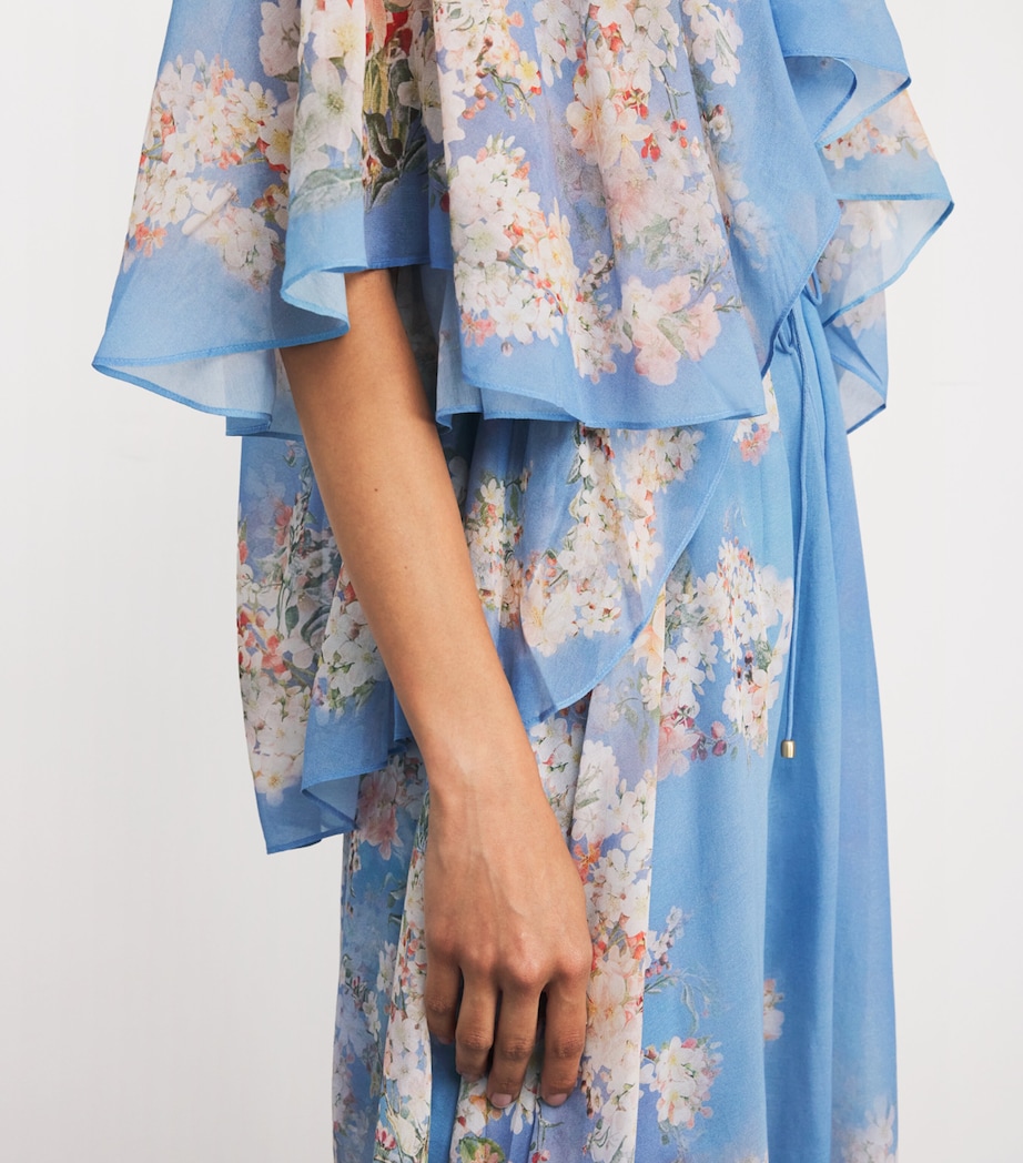 Tiered Cascadian Maxi Dress TLBLBTFLO TEAL/BLUE Image 6