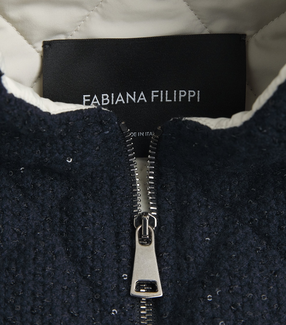 Fabiana Filippi Womens Quilted Sleeveless Gilet Blu Notte Image 6