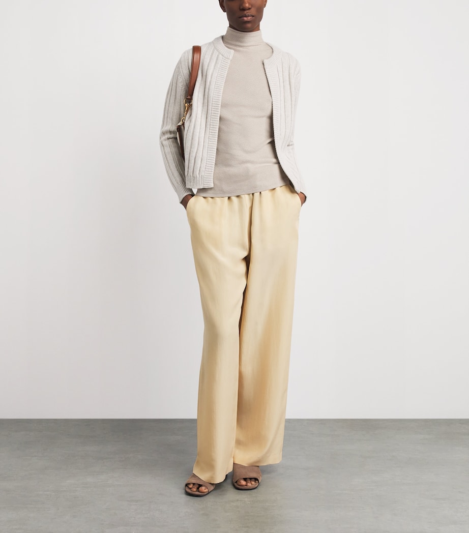 Colombo Womens Silk High-Neck Top Sand Image 2