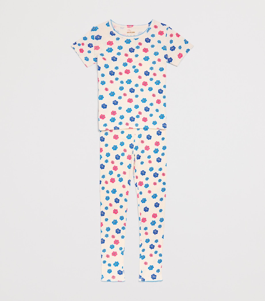 Mini Rodini Pointelle Jersey Floral T-Shirt (3-11 Years) Image 3