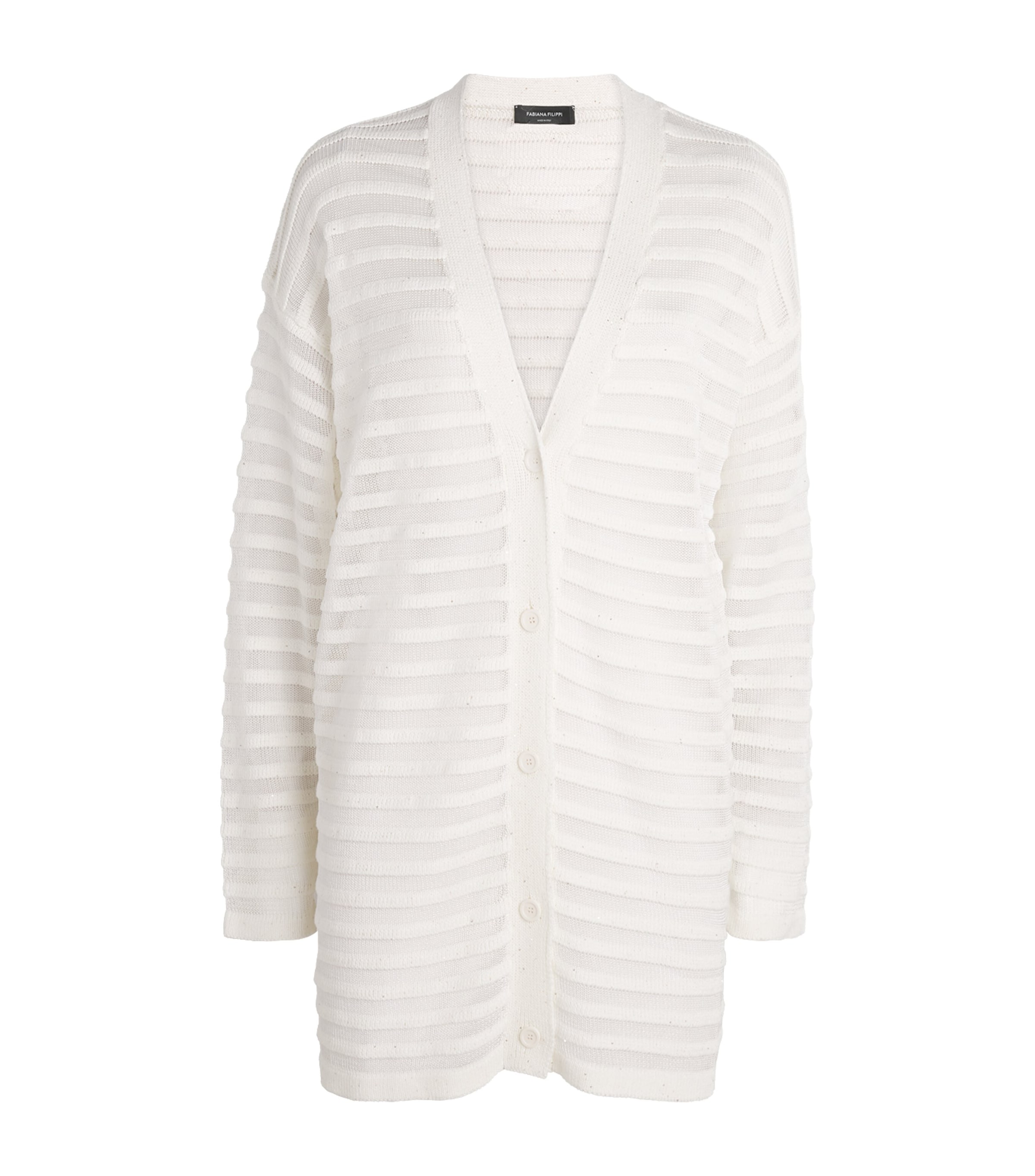 Fabiana Filippi Womens Cotton-Blend Cardigan Bianco Image 1