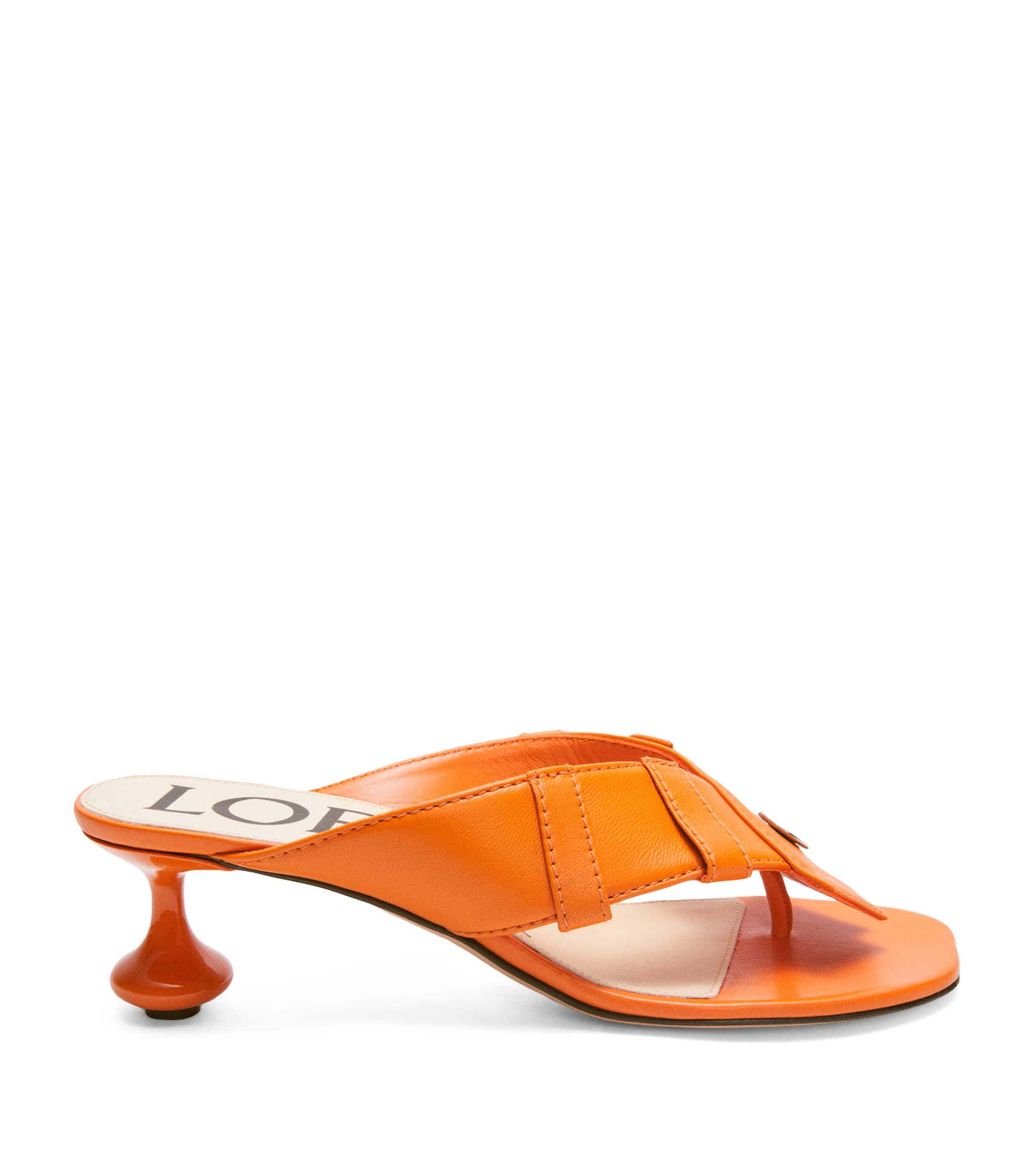 Shop Loewe Toy Panta Toe Post Sandals 45 In Orange