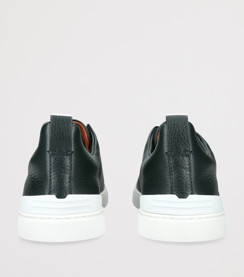 Leather Triple Stitch Sneakers TEAL Image 2