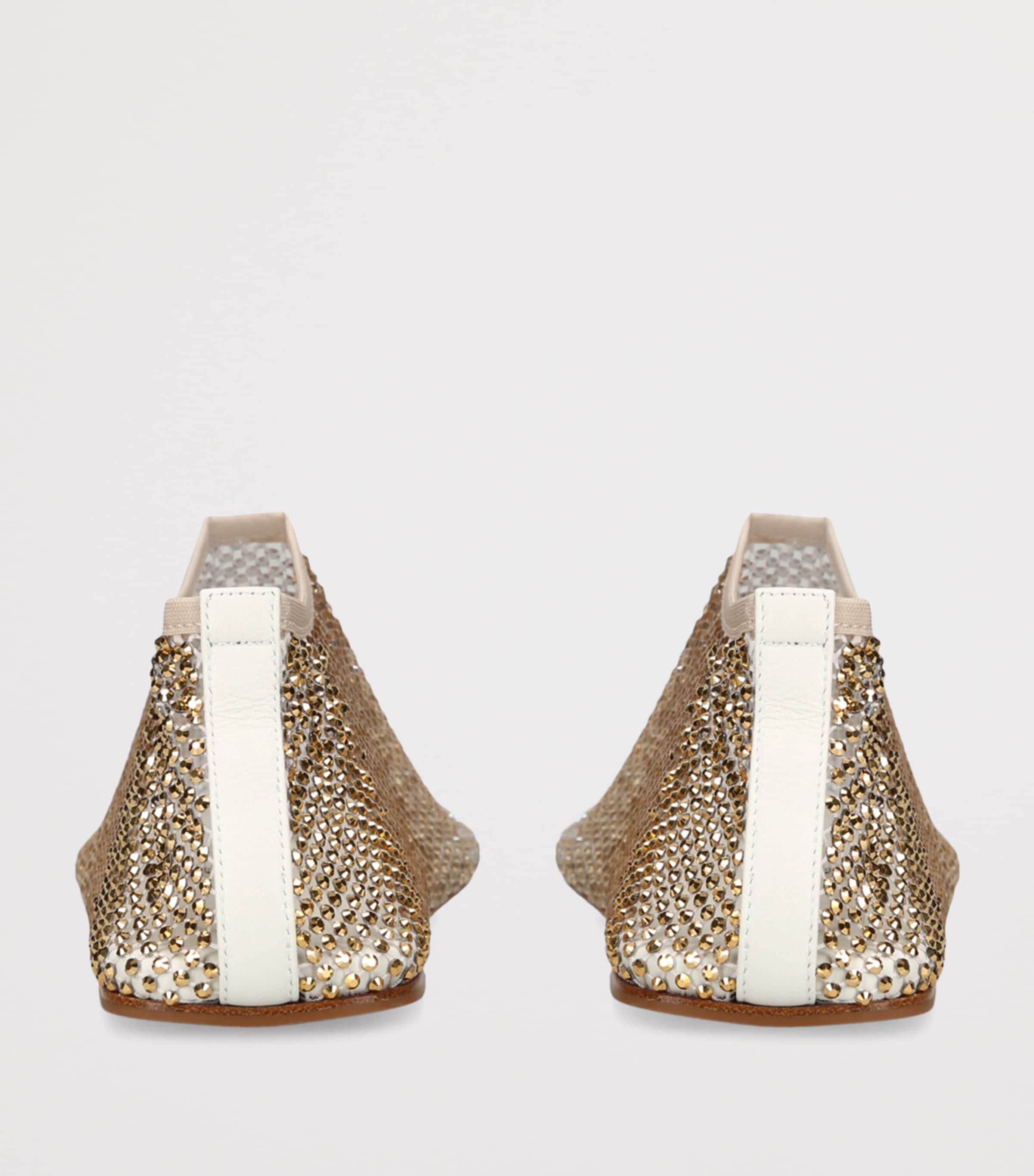 Christopher Esber Mesh Embellished Minette Ballet Flats Gold Image 2