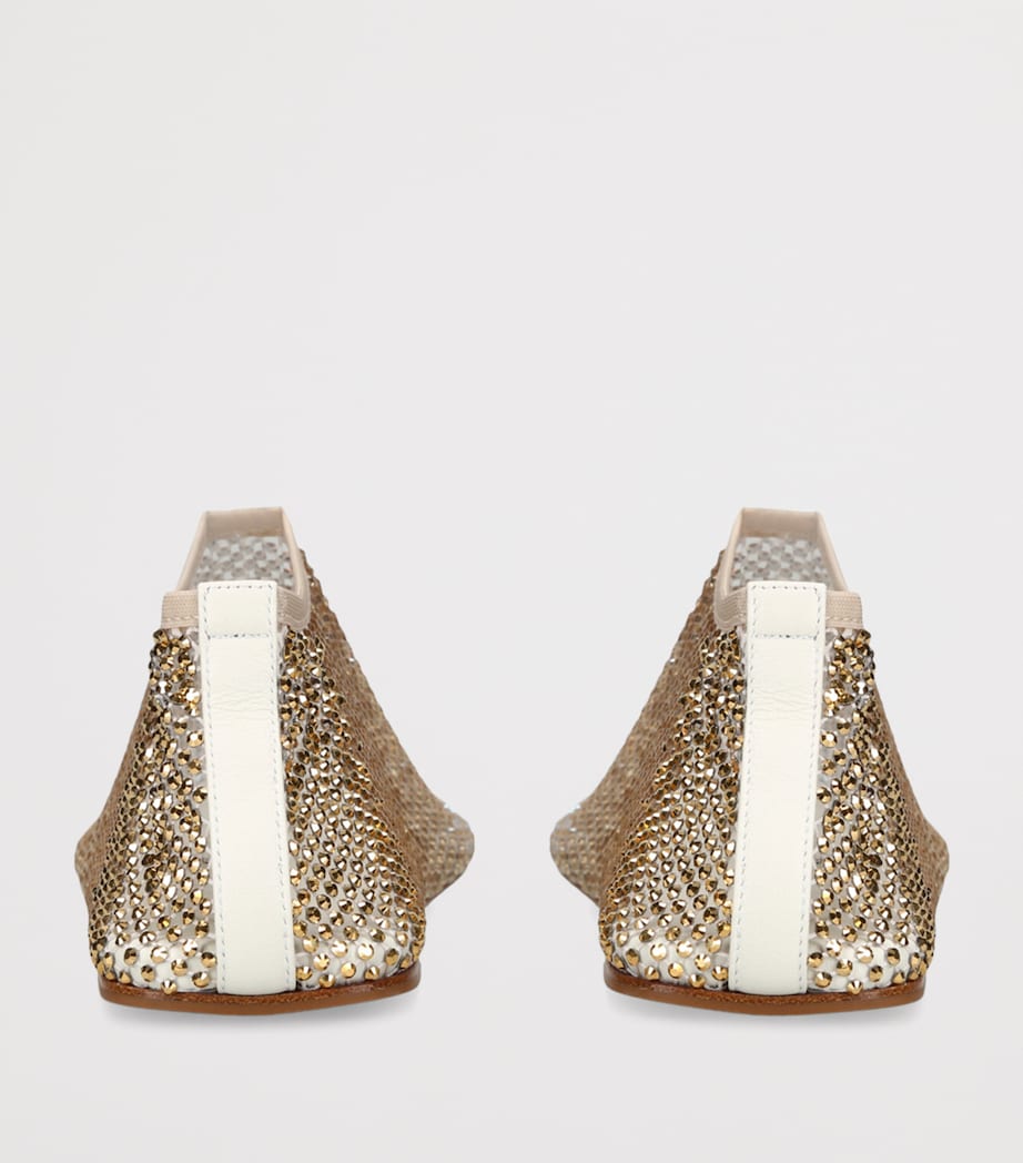 Christopher Esber Mesh Embellished Minette Ballet Flats Gold Image 2