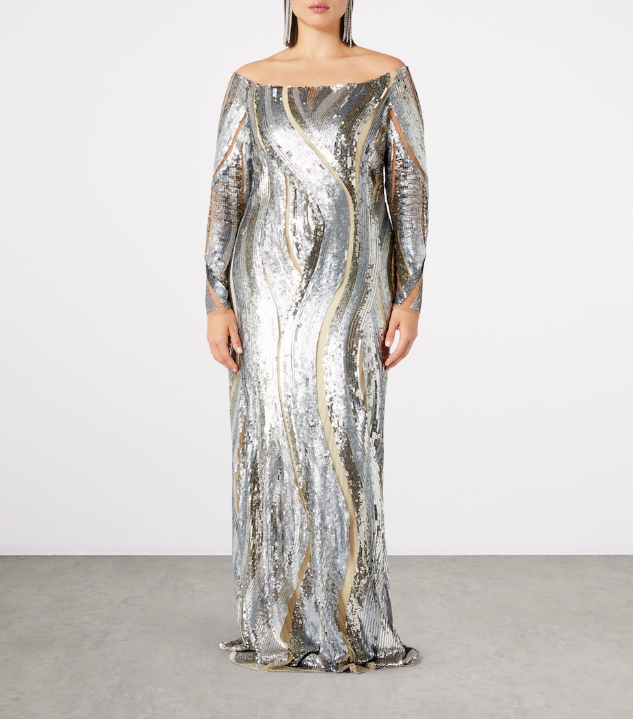 Tulle Embroidered Maxi Dress MAKE UP NUDE Image 2