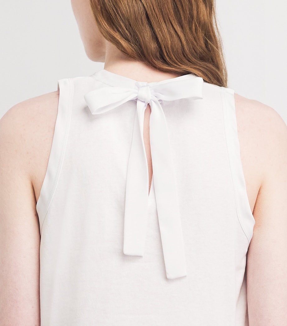 Sandro Paris Womens Cotton Ruffle Sleeveless Top White Image 3