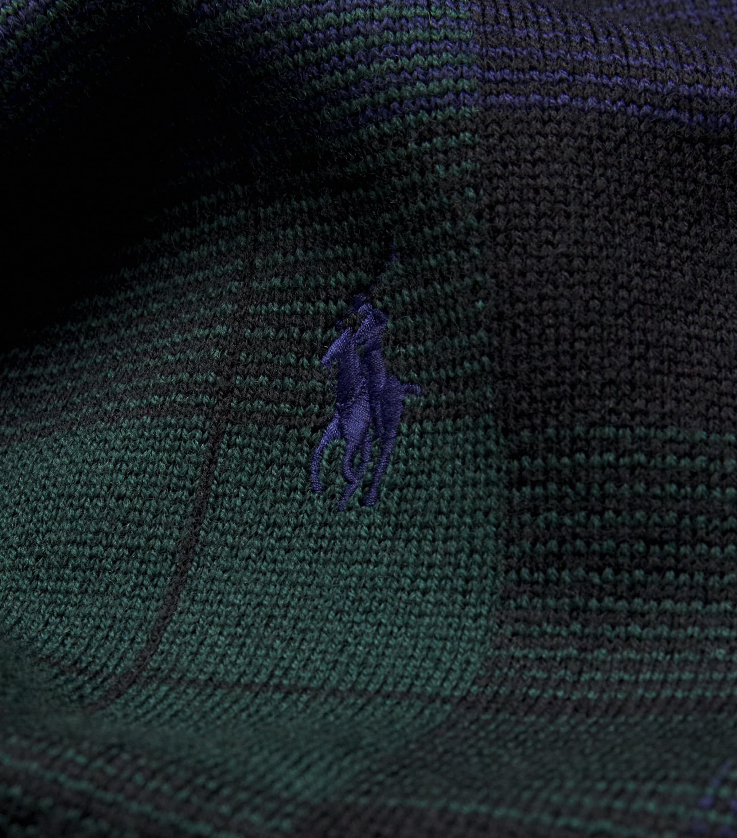 Merino Wool Plaid Polo Pony Sweater MULTI Image 5