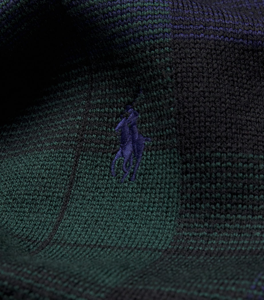 Merino Wool Plaid Polo Pony Sweater MULTI Image 5