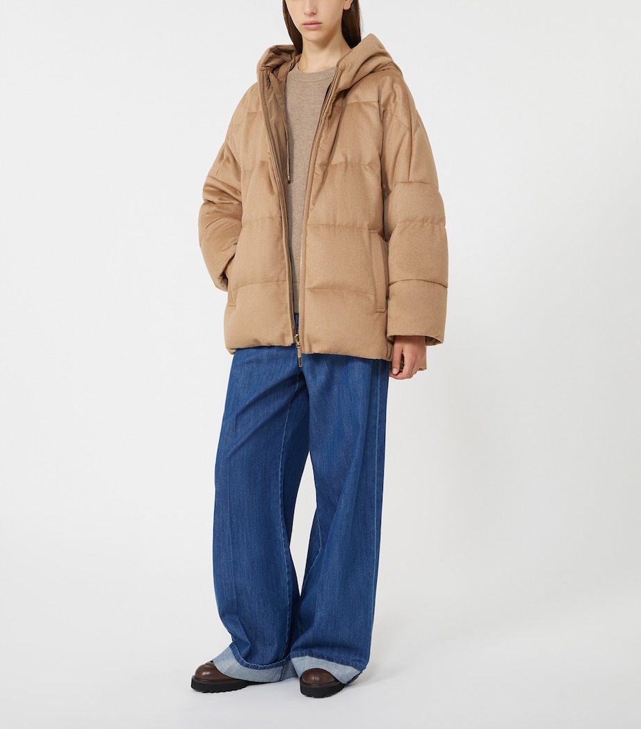 Down Camel Wool Reversible Quilted Coat CAMEL Image 3
