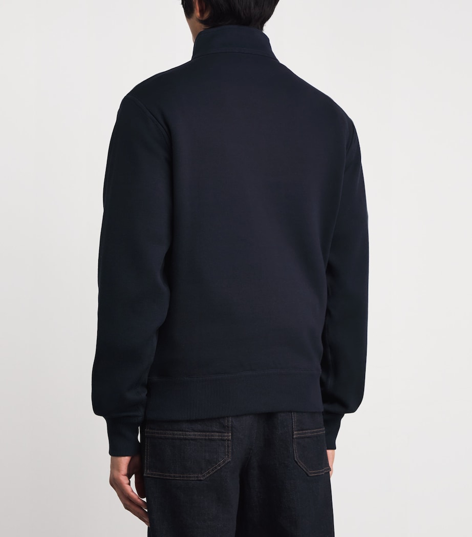 Reversible Stripe Quarter-Zip Sweatshirt NAVY/BROWN Image 4