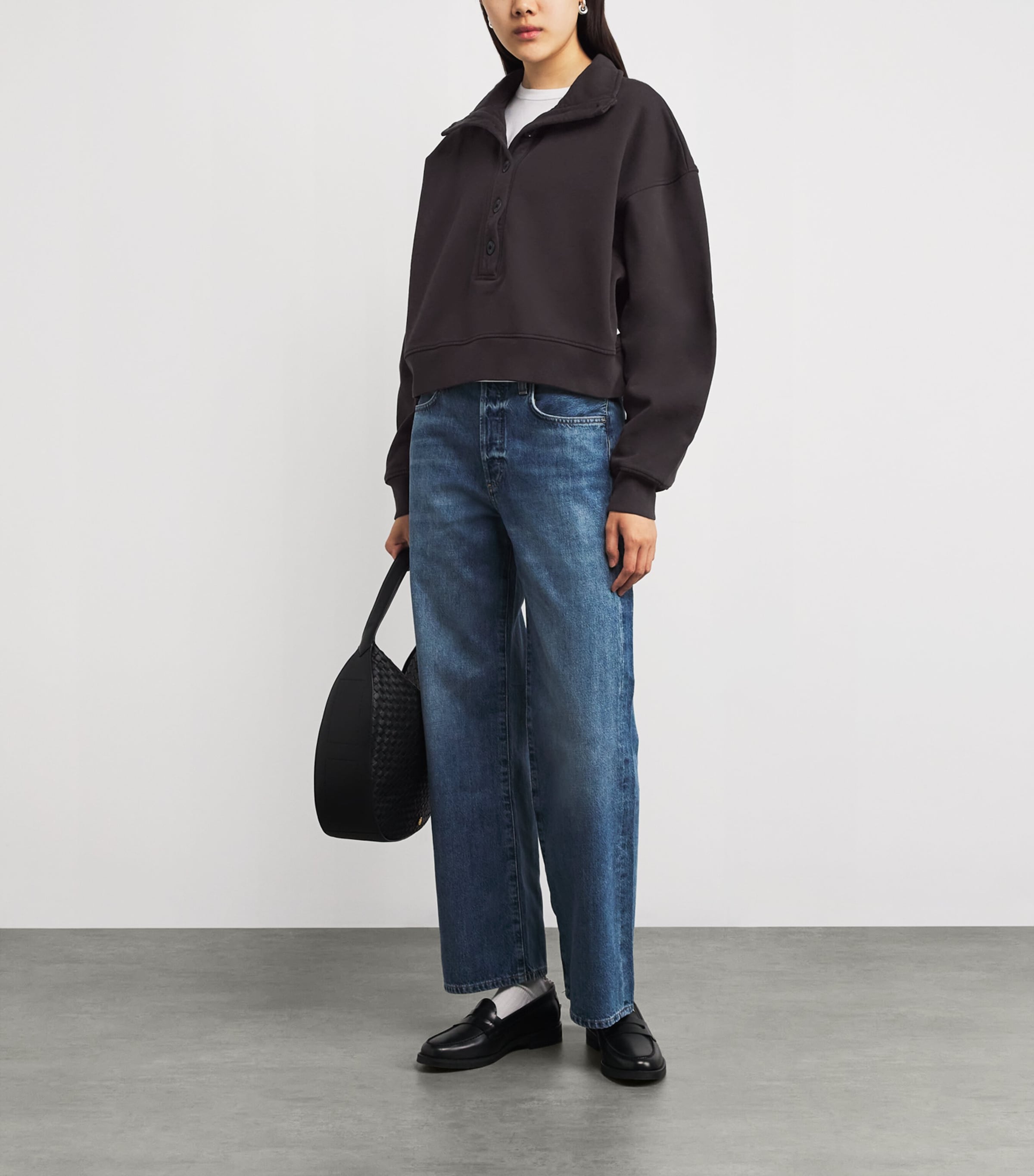 Cotton Funnel-Neck Mirelle Sweatshirt CHOCOLATE Image 2