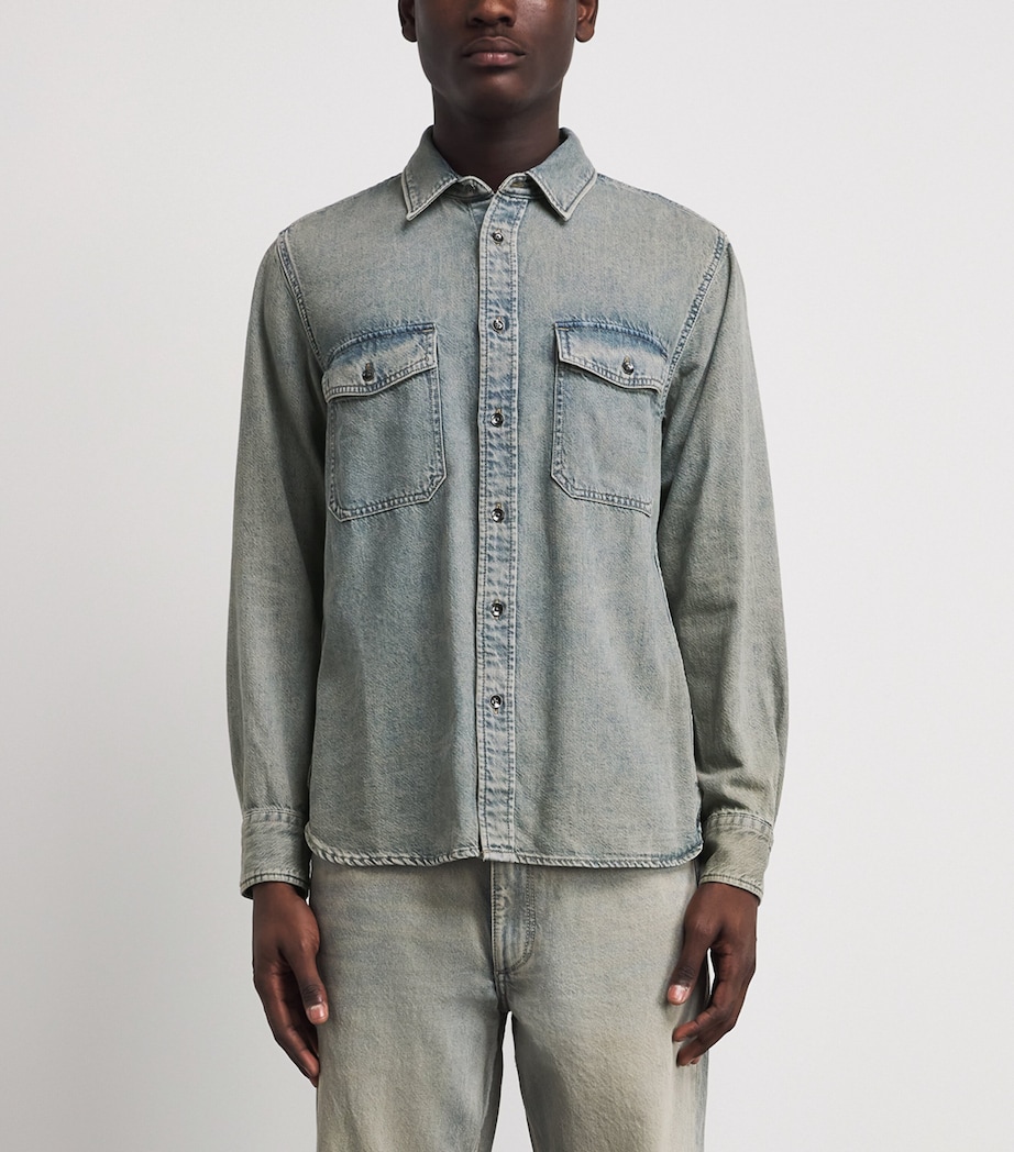 Rag & Bone Mens Denim Twin-Pocket Overshirt Mrrik Image 4