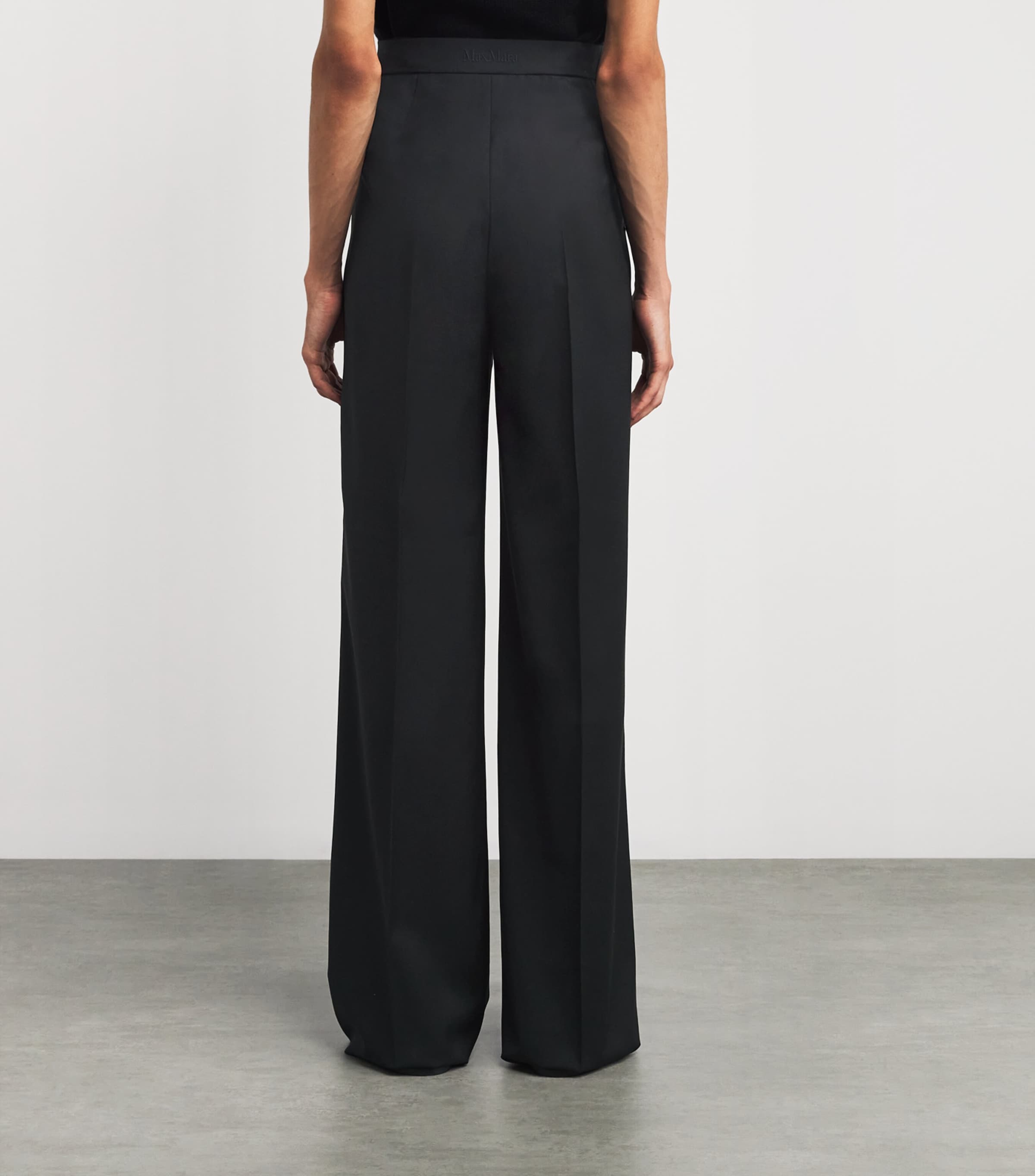Wool Straight-Leg Trousers BLACK Image 4