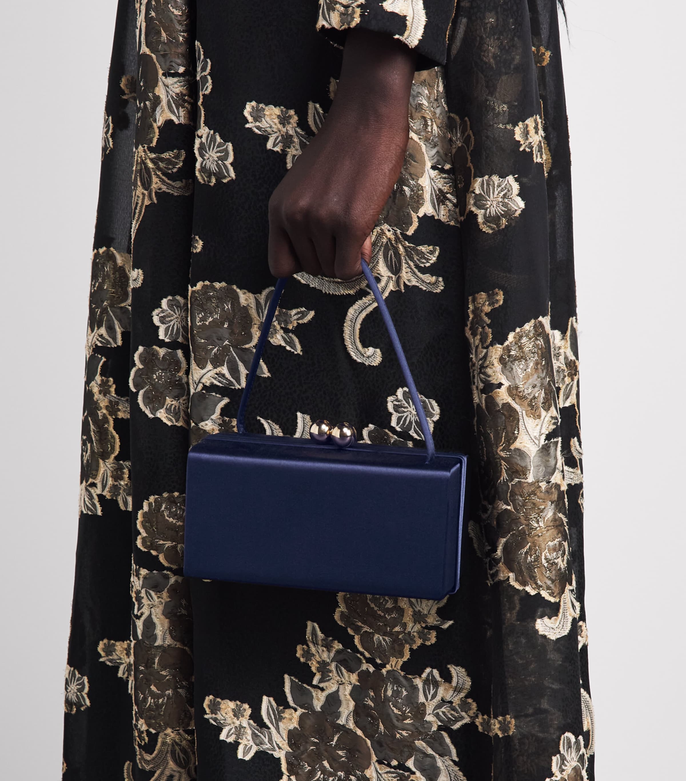 Carolina Herrera Satin Mimi Top-Handle Bag Midnight Image 4
