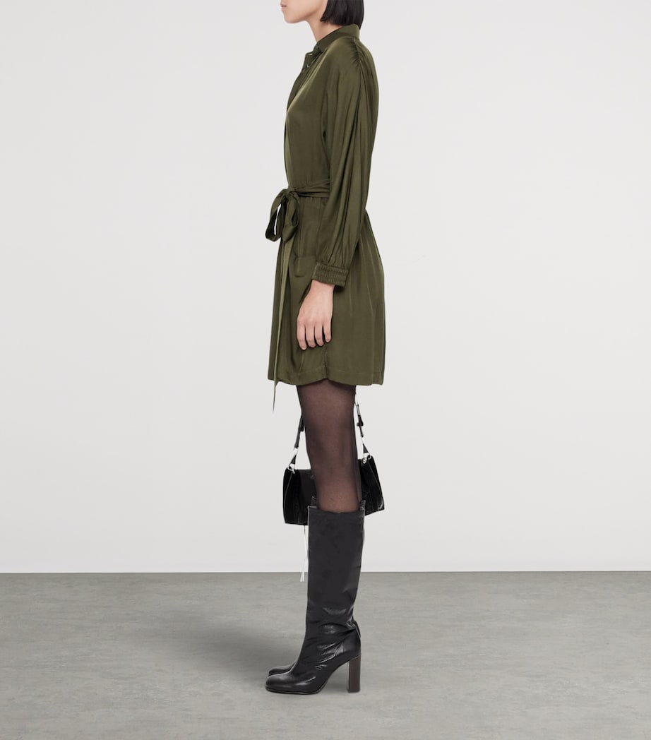 AllSaints Womens Noora Shirt Dress Washed Khaki Image 8