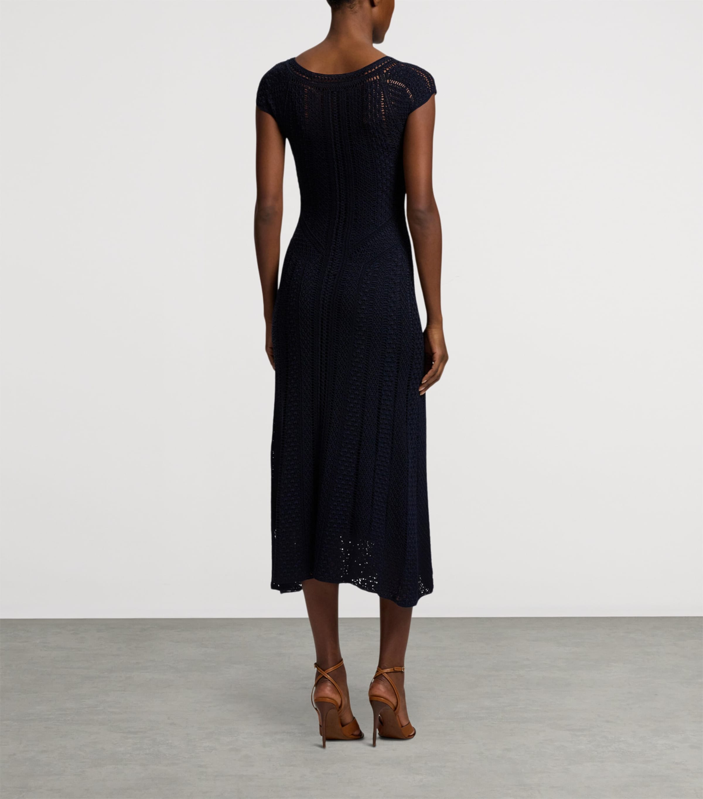 Silk Crosley Midi Dress NAVY-410 Image 7