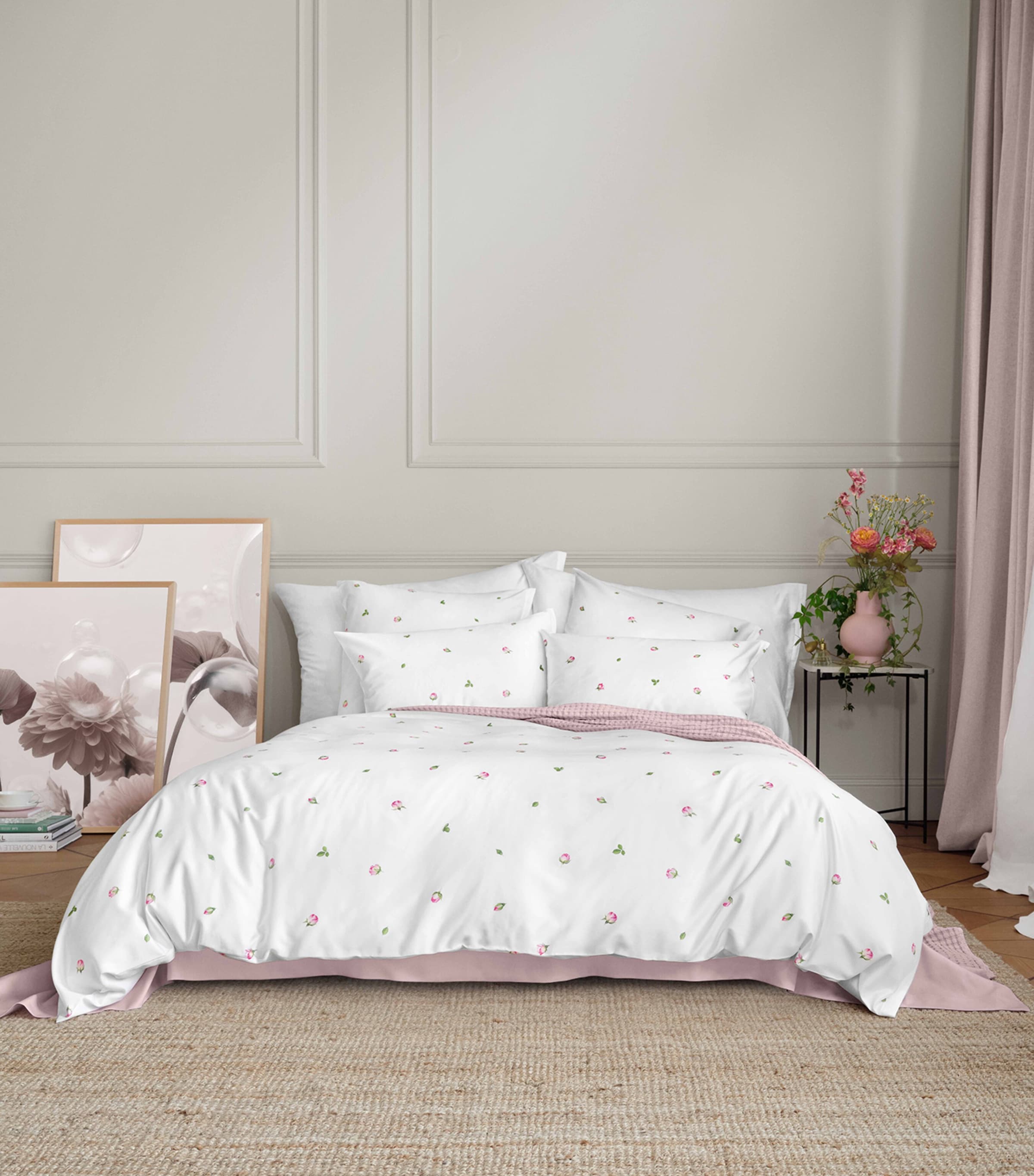Schlossberg Floral Jeunesse-Noblesse King Duvet Cover Blanc