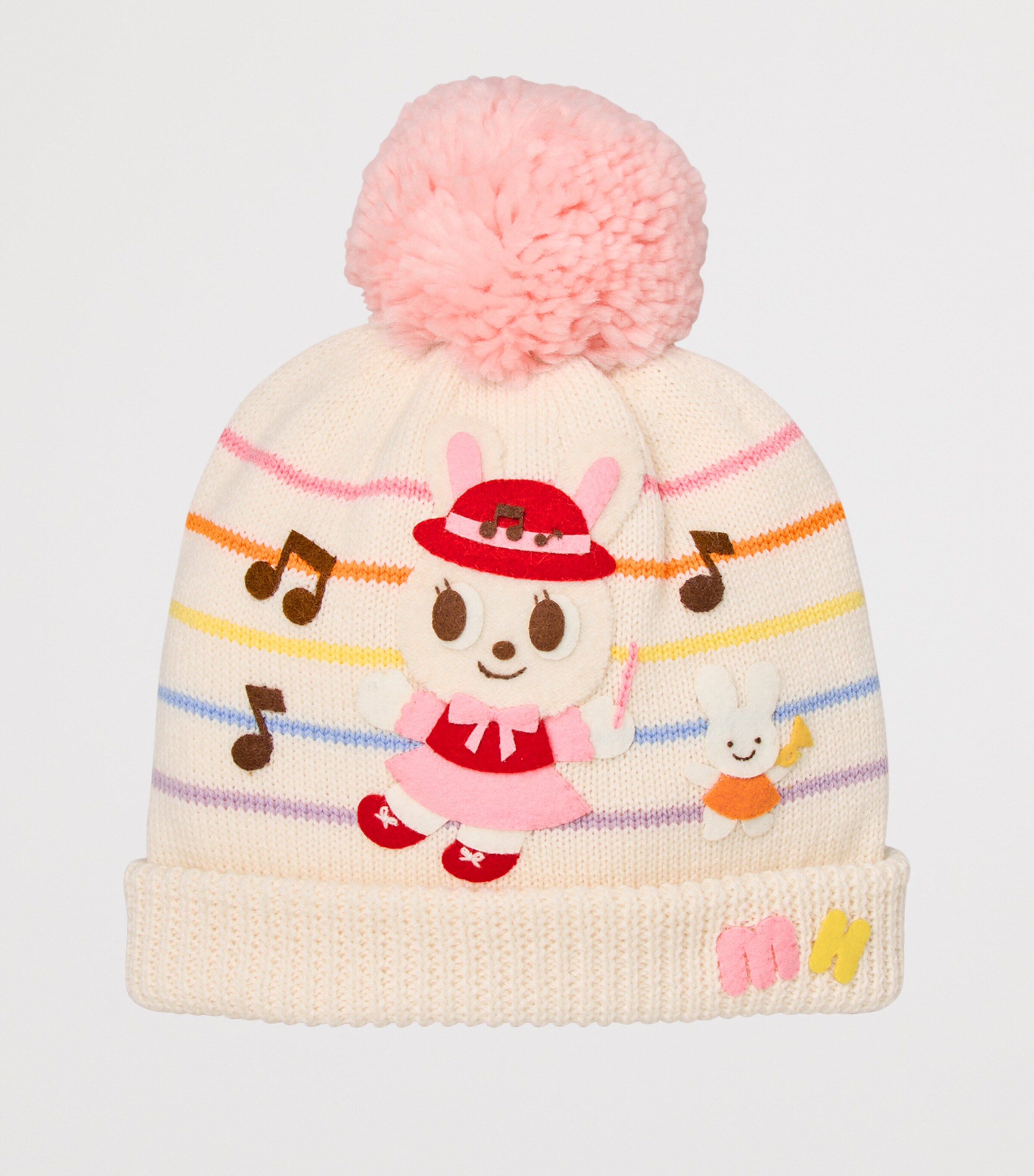 Miki House Wool-Blend Stripe Appliqué Beanie Image 2