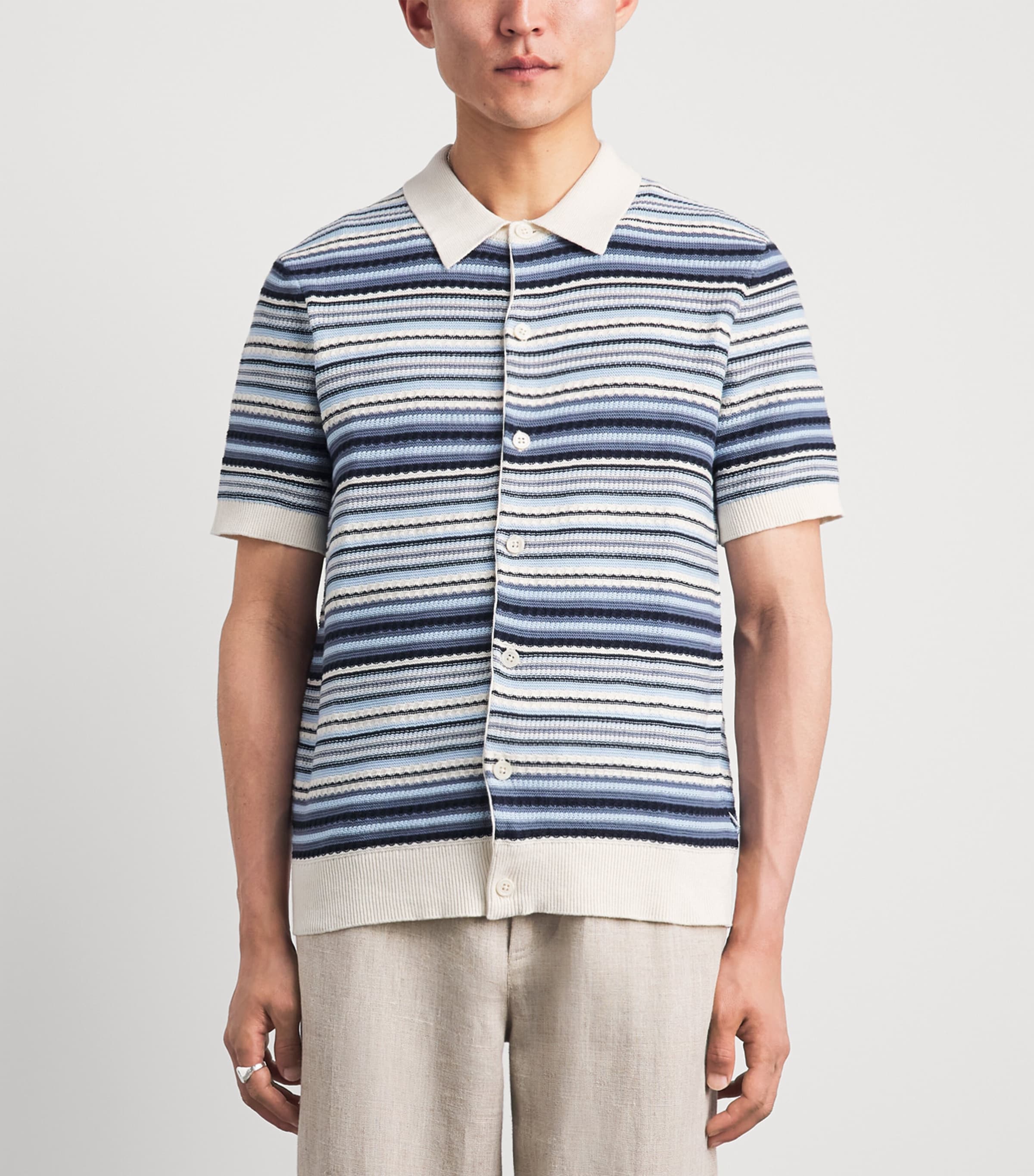 NN.07 Mens Organic Cotton Nolan Cardigan Navy Multi Image 4