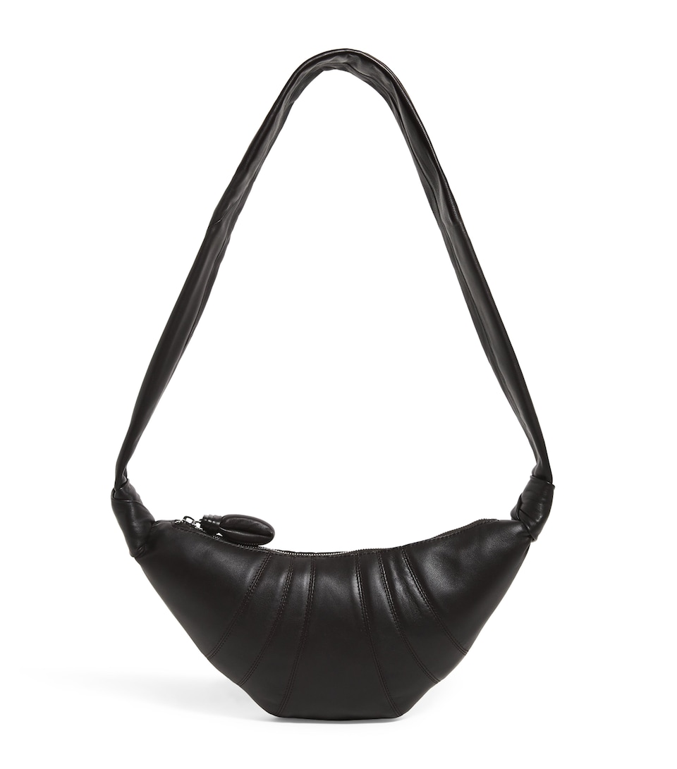 Lemaire Small Nappa Leather Croissant Bag Chocolate