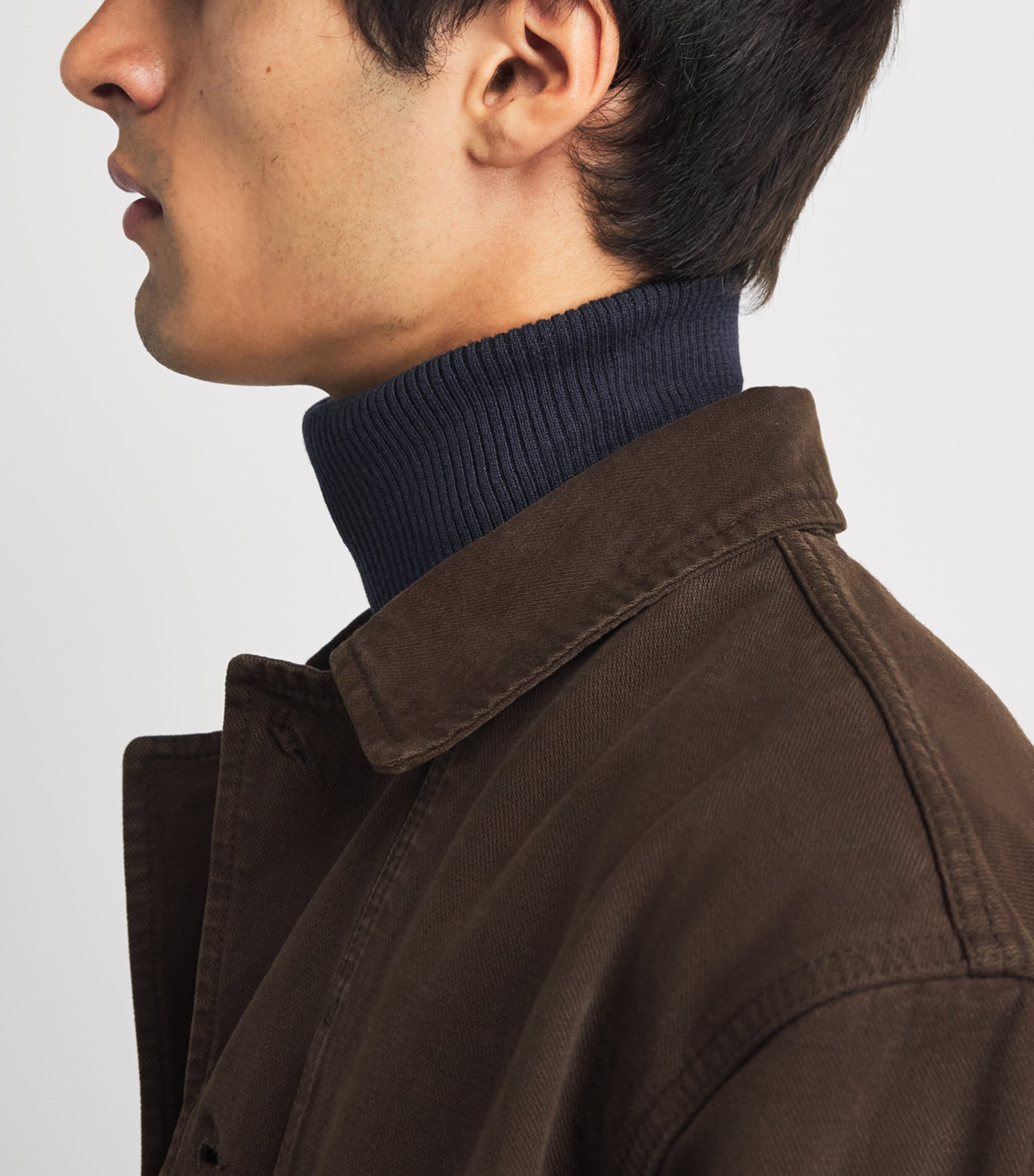 Jacob Cohën Mens Wool-Silk Rollneck Jumper Navy Blue Image 3
