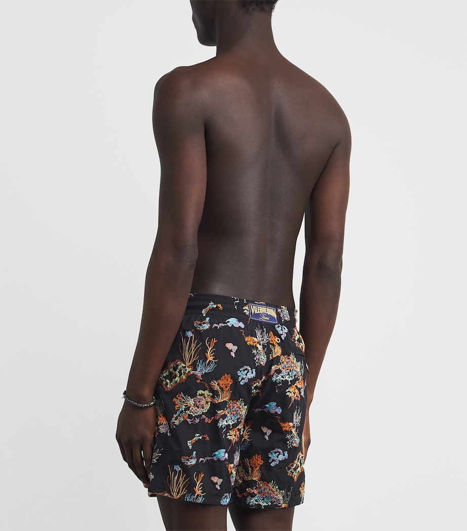 Vilebrequin Mens Embroidered Coral Reef Swim Shorts Noir Image 3