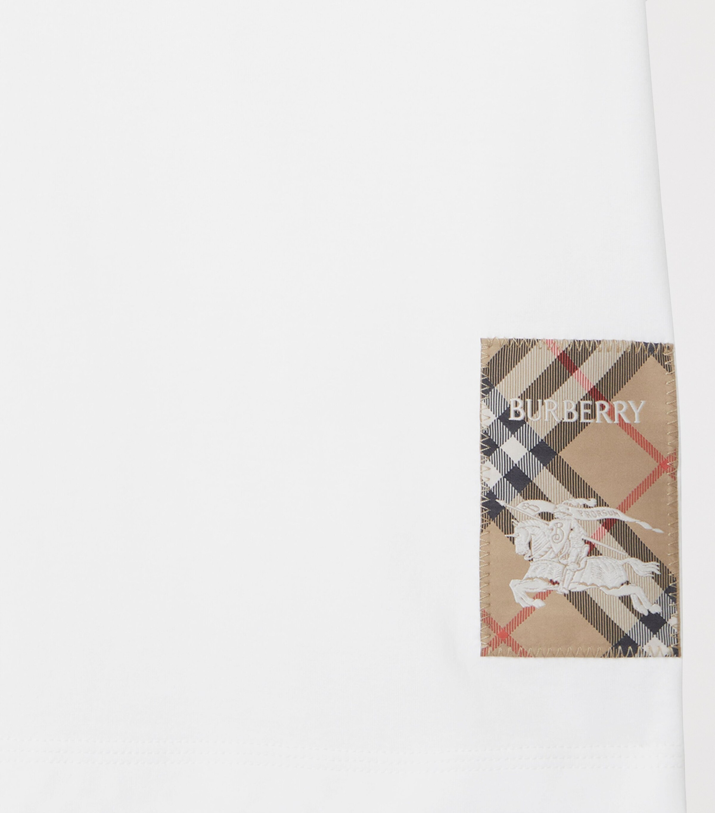 Burberry Kids Cotton Check-Label T-Shirt (3-12 Years) White Image 3