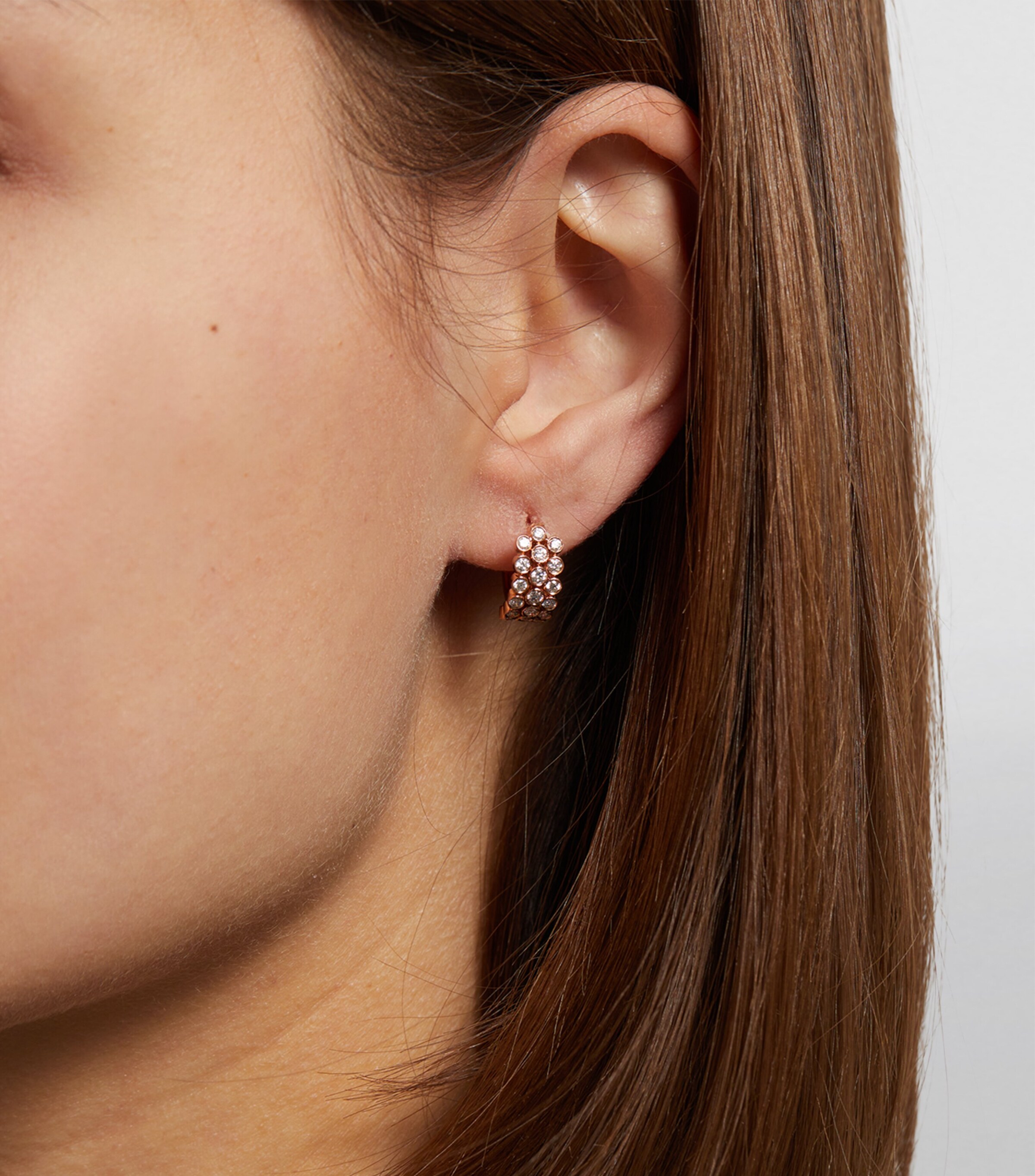 Anita Ko Rose Gold and Diamond Huggy Earrings Rose Gold Image 4