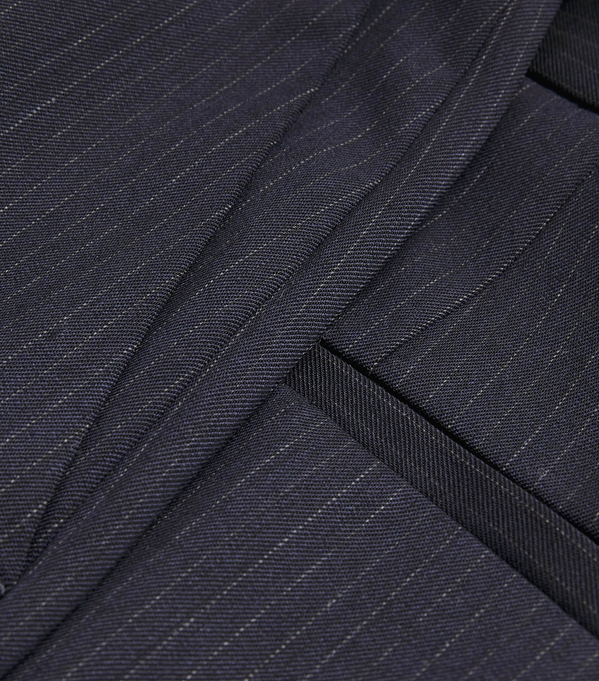 Wool-Blend Straight Leg Trousers NAVY BLUE Image 5